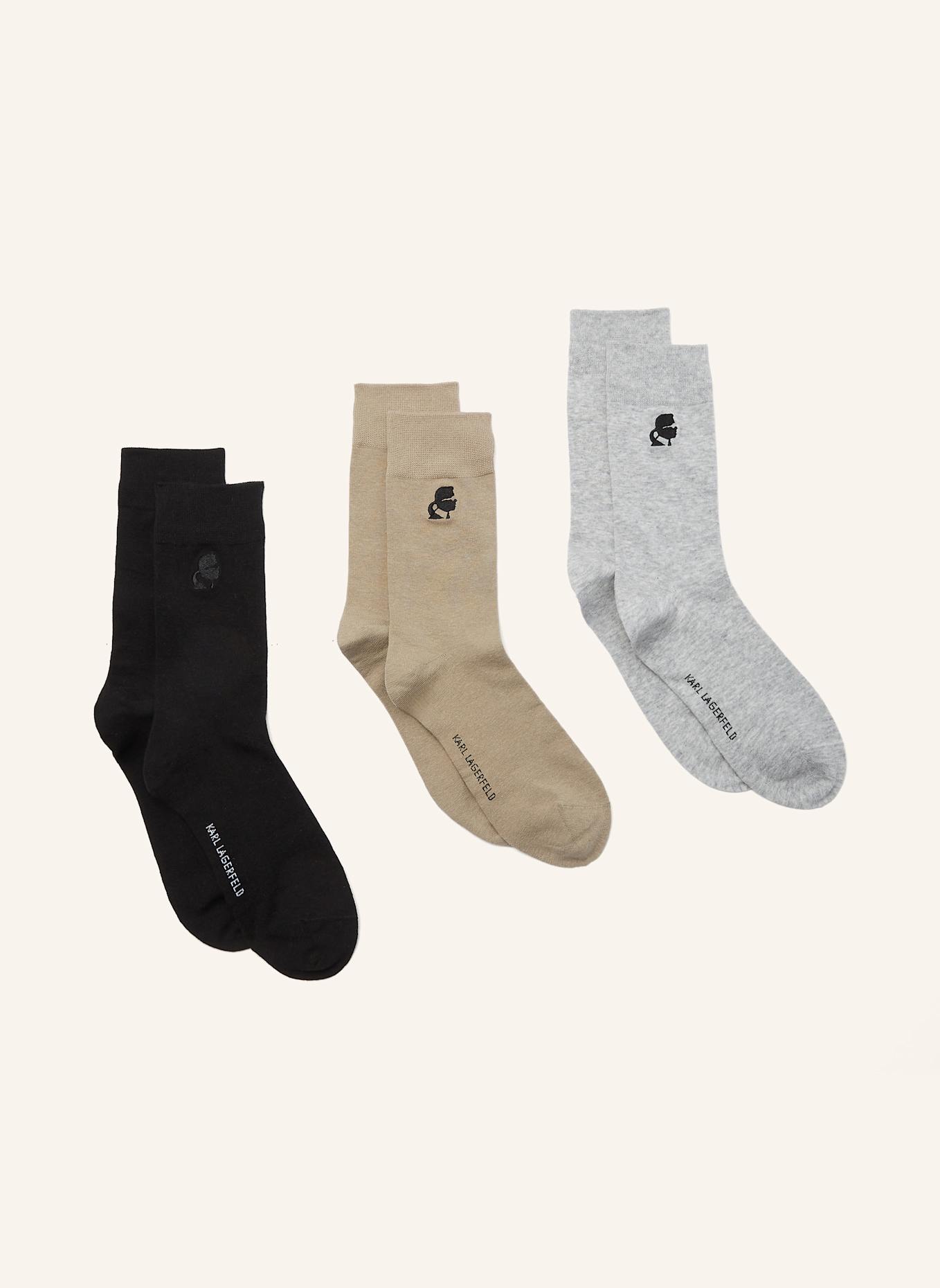 KARL LAGERFELD 3er-Pack Socken: SCHWARZ