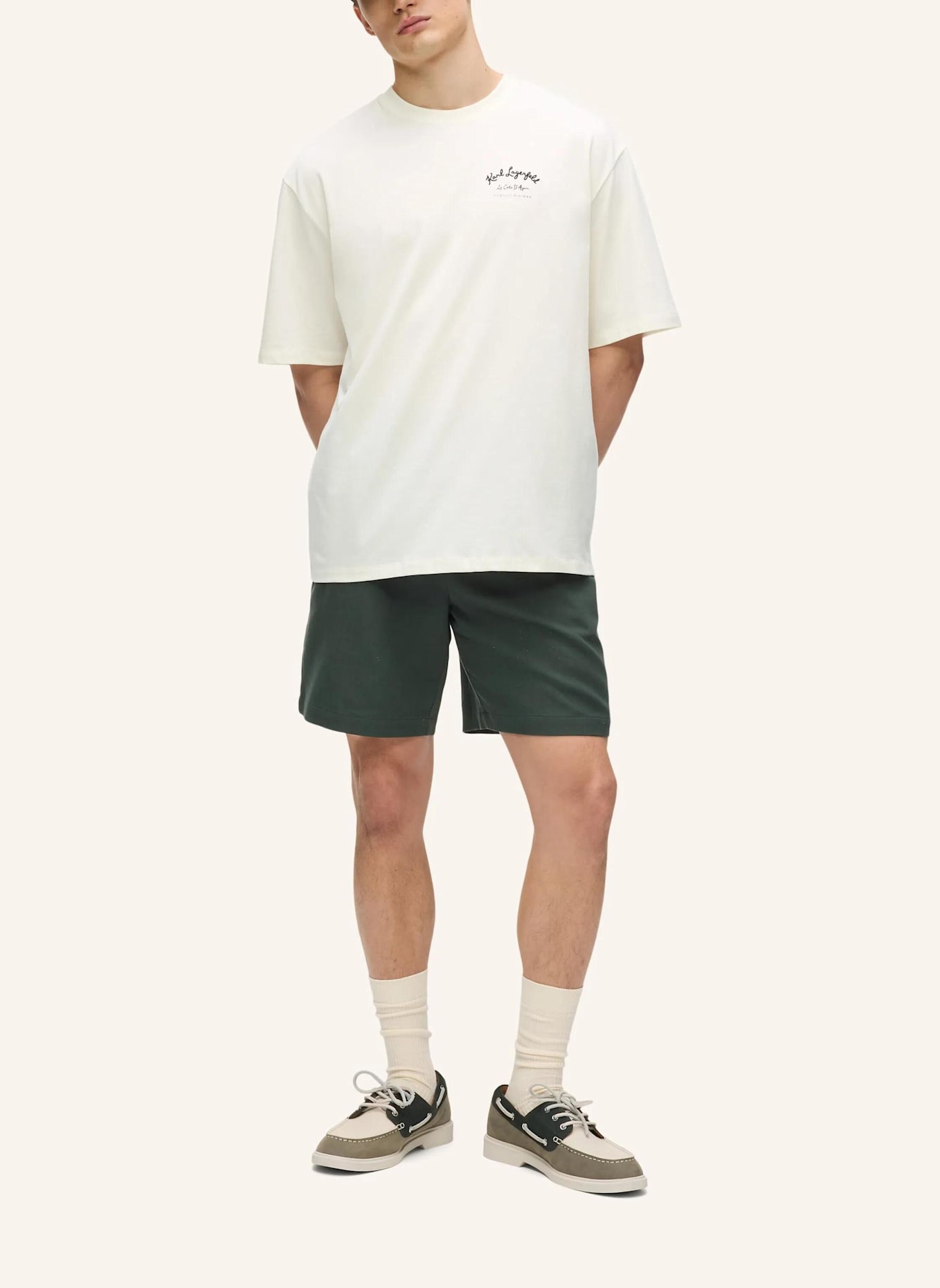 KARL LAGERFELD T-shirt: BEIGE