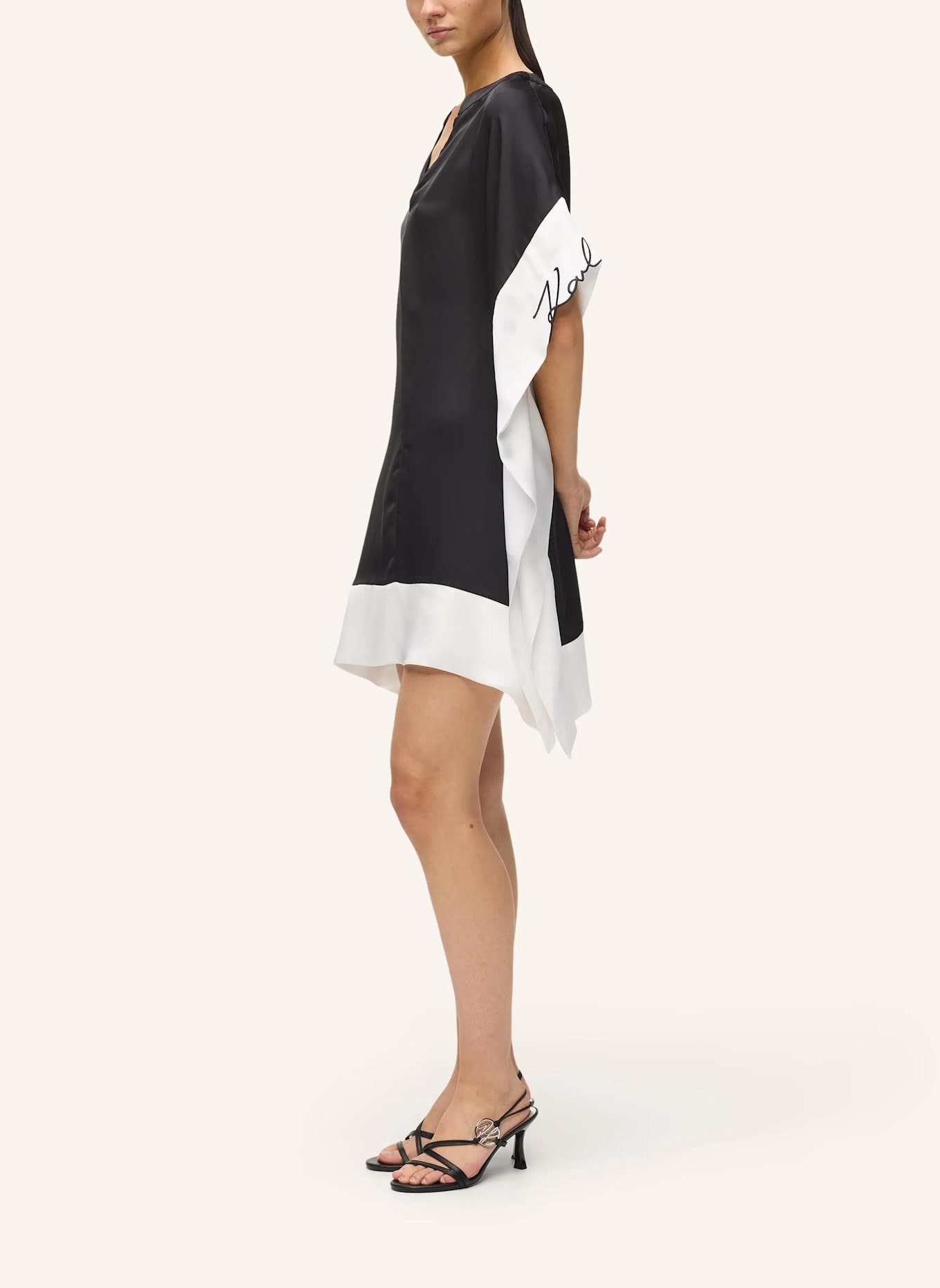 KARL LAGERFELD Kleid: WEISS/ SCHWARZ