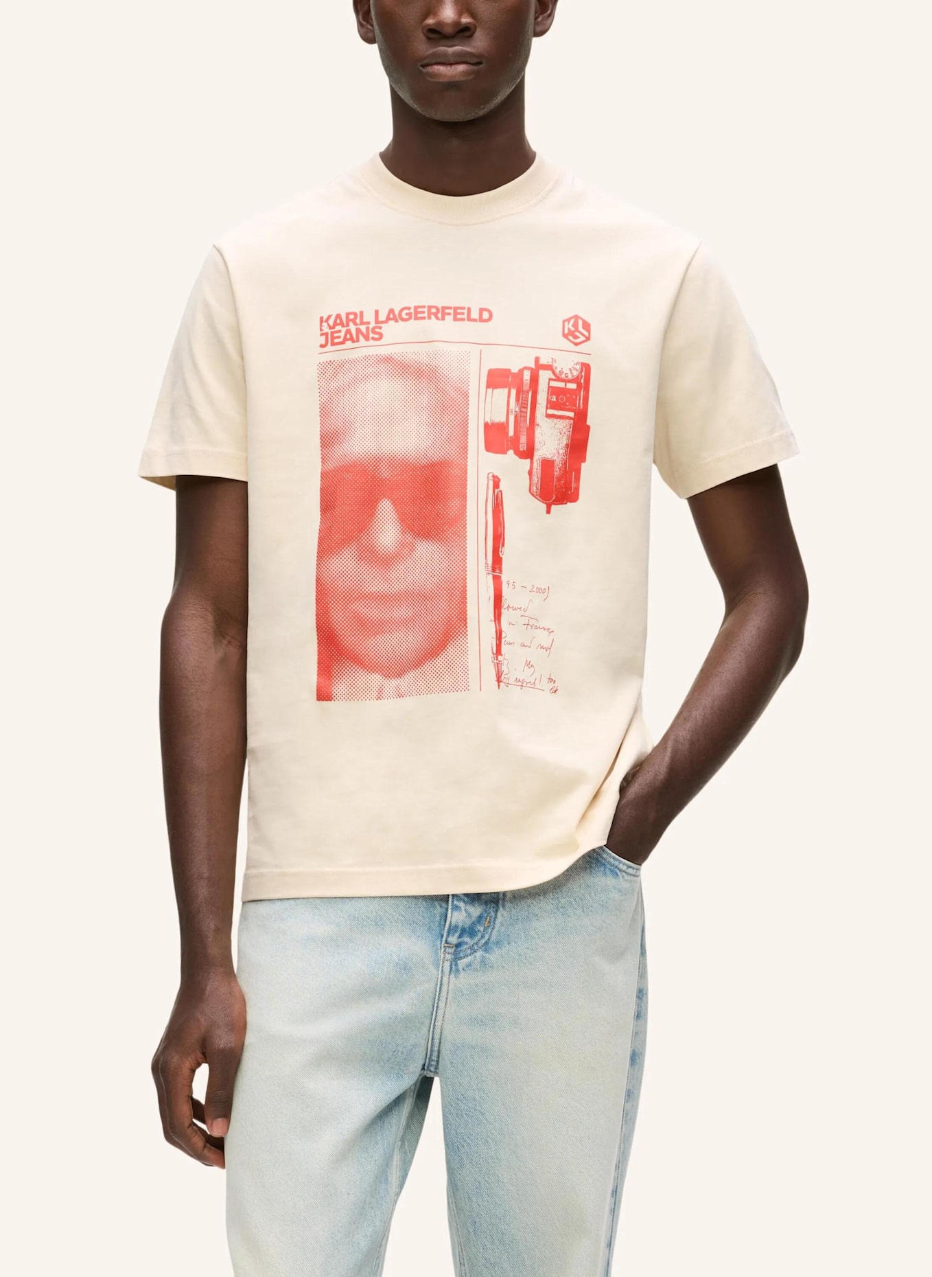 KARL LAGERFELD JEANS T-shirt: BEIGE