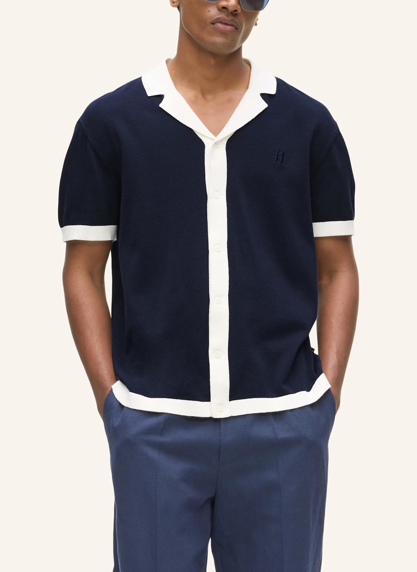 KARL LAGERFELD Poloshirt: DUNKELBLAU