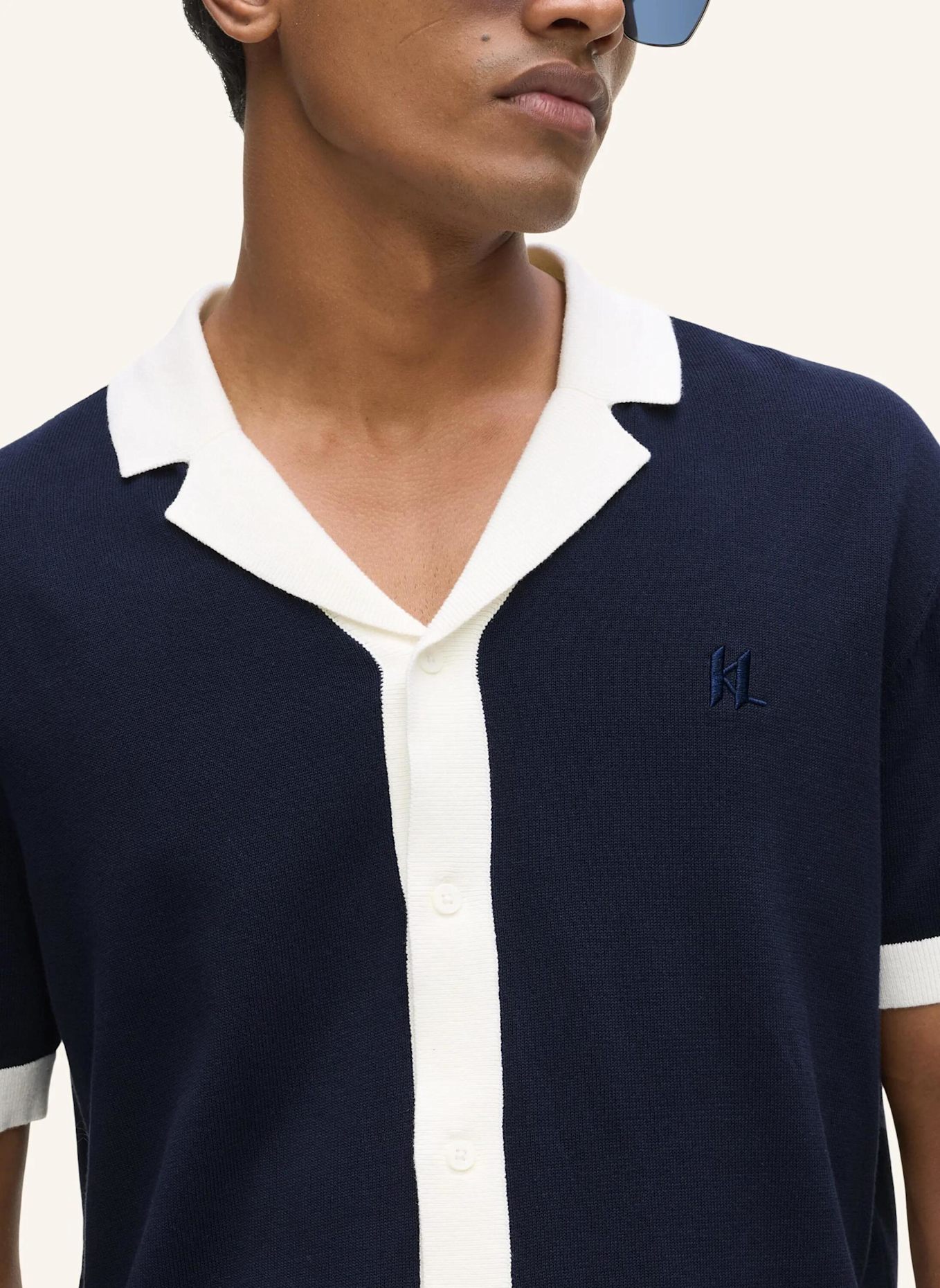 KARL LAGERFELD Poloshirt: DUNKELBLAU