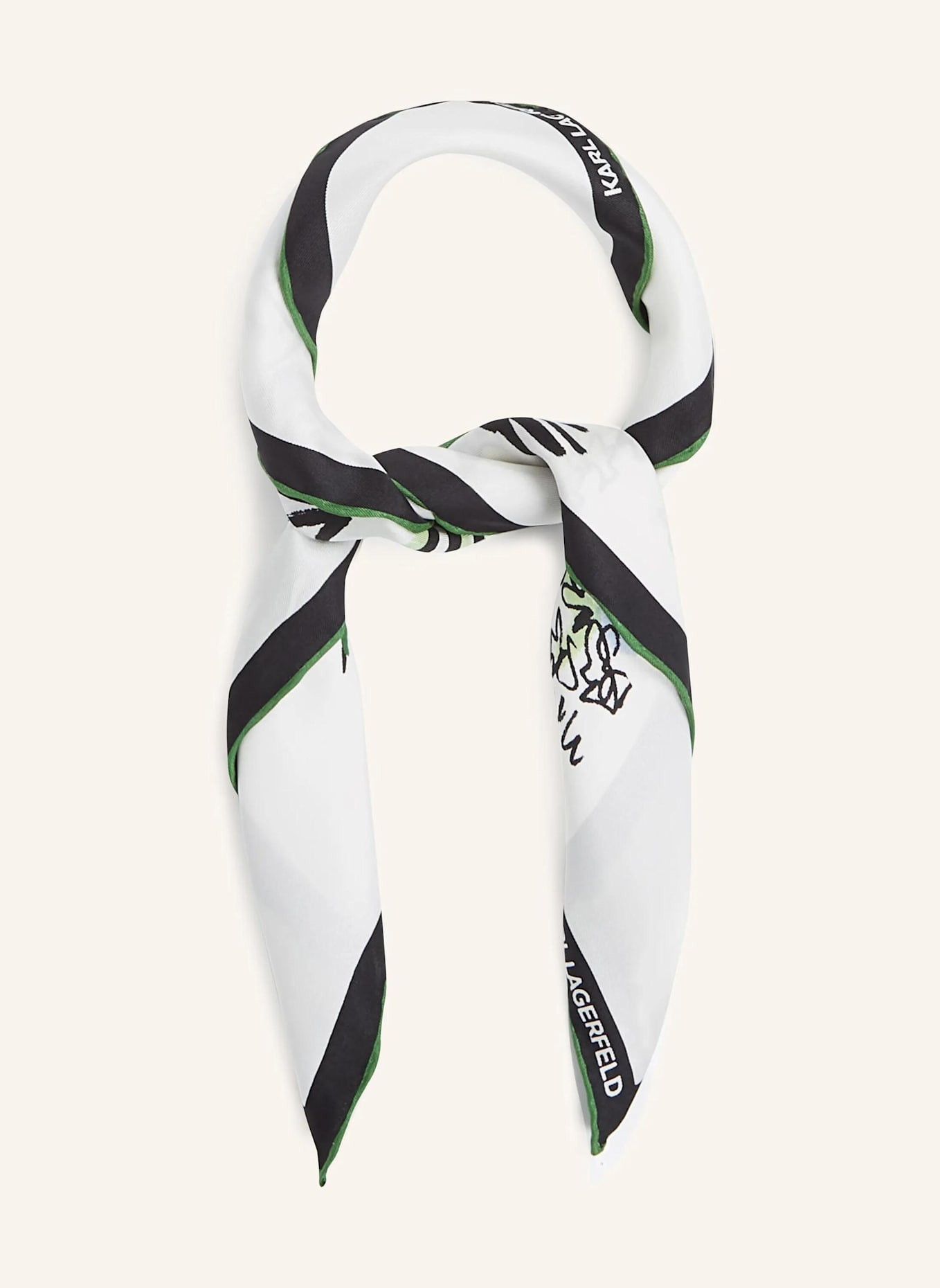 KARL LAGERFELD Schal: WEISS/ SCHWARZ