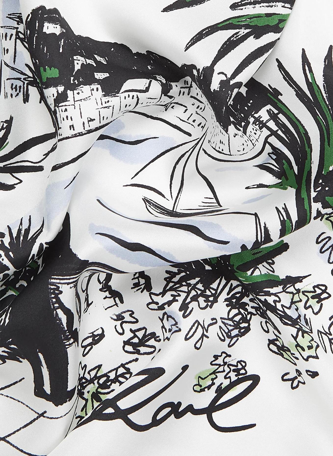 KARL LAGERFELD Schal: WEISS/ SCHWARZ