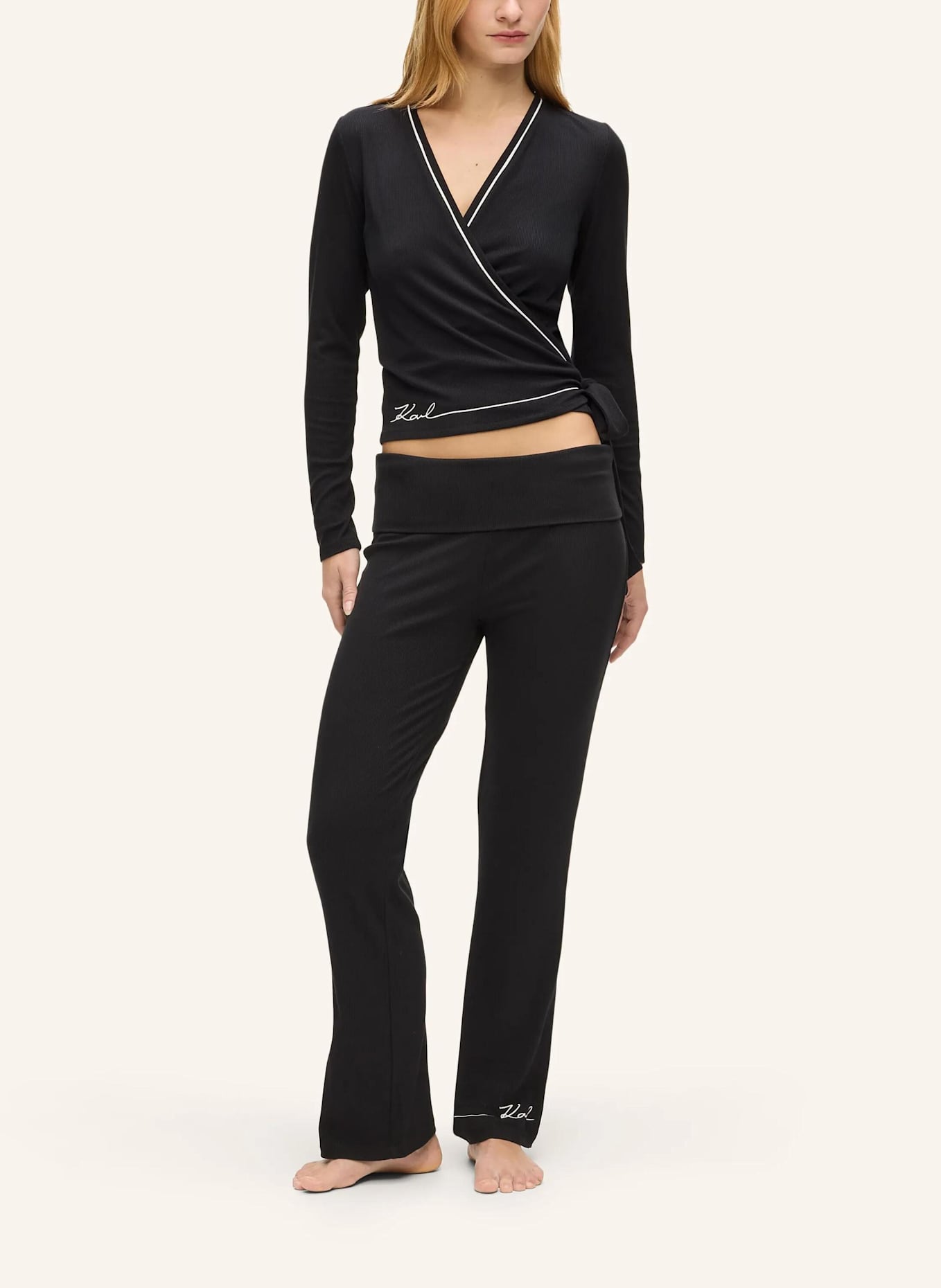 KARL LAGERFELD Top: SCHWARZ