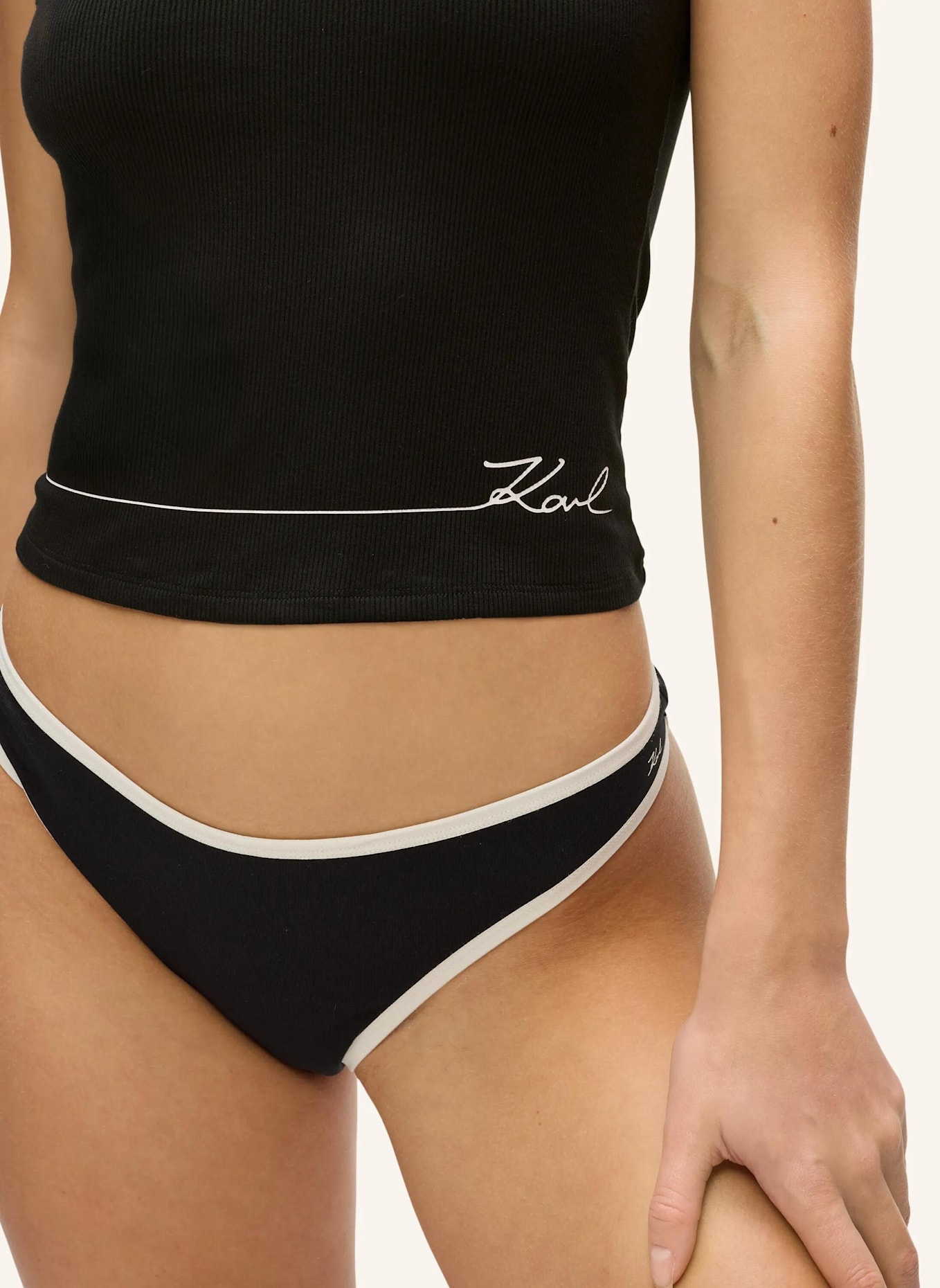 KARL LAGERFELD Top: SCHWARZ