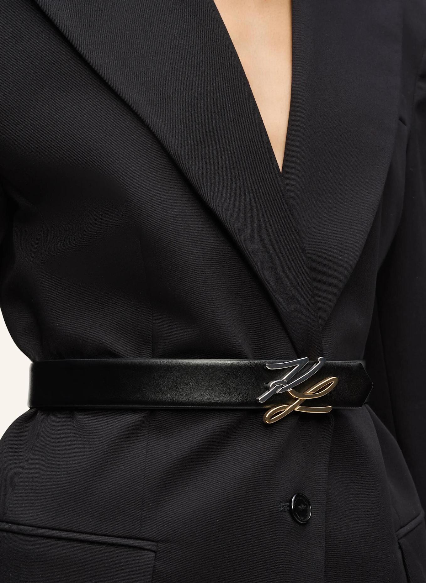 KARL LAGERFELD Gürtel: WEISS/ SCHWARZ