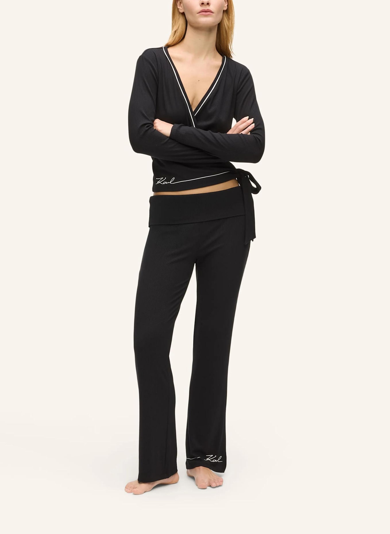 KARL LAGERFELD Hose: SCHWARZ