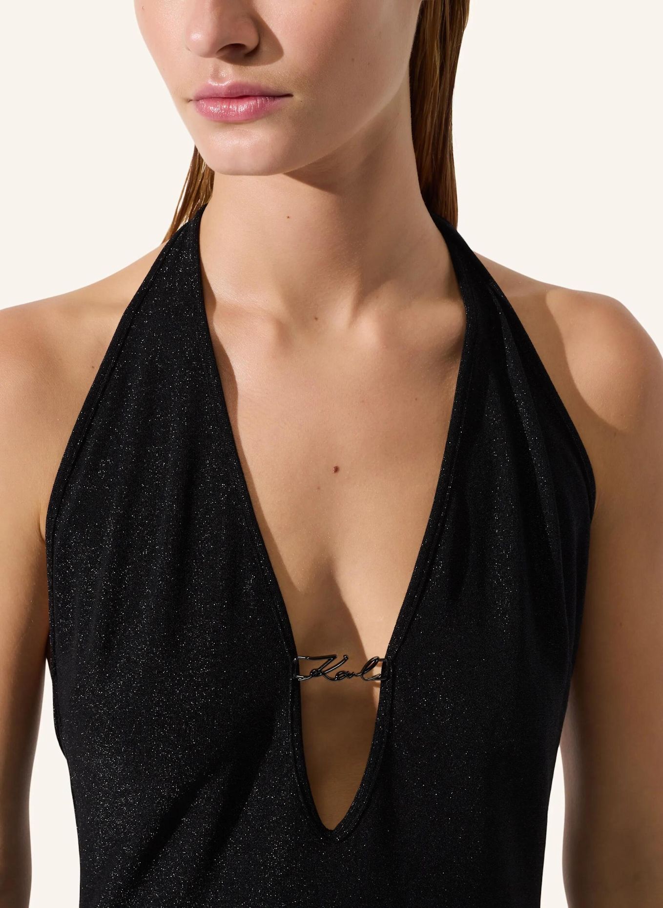 KARL LAGERFELD Strandkleid: SCHWARZ