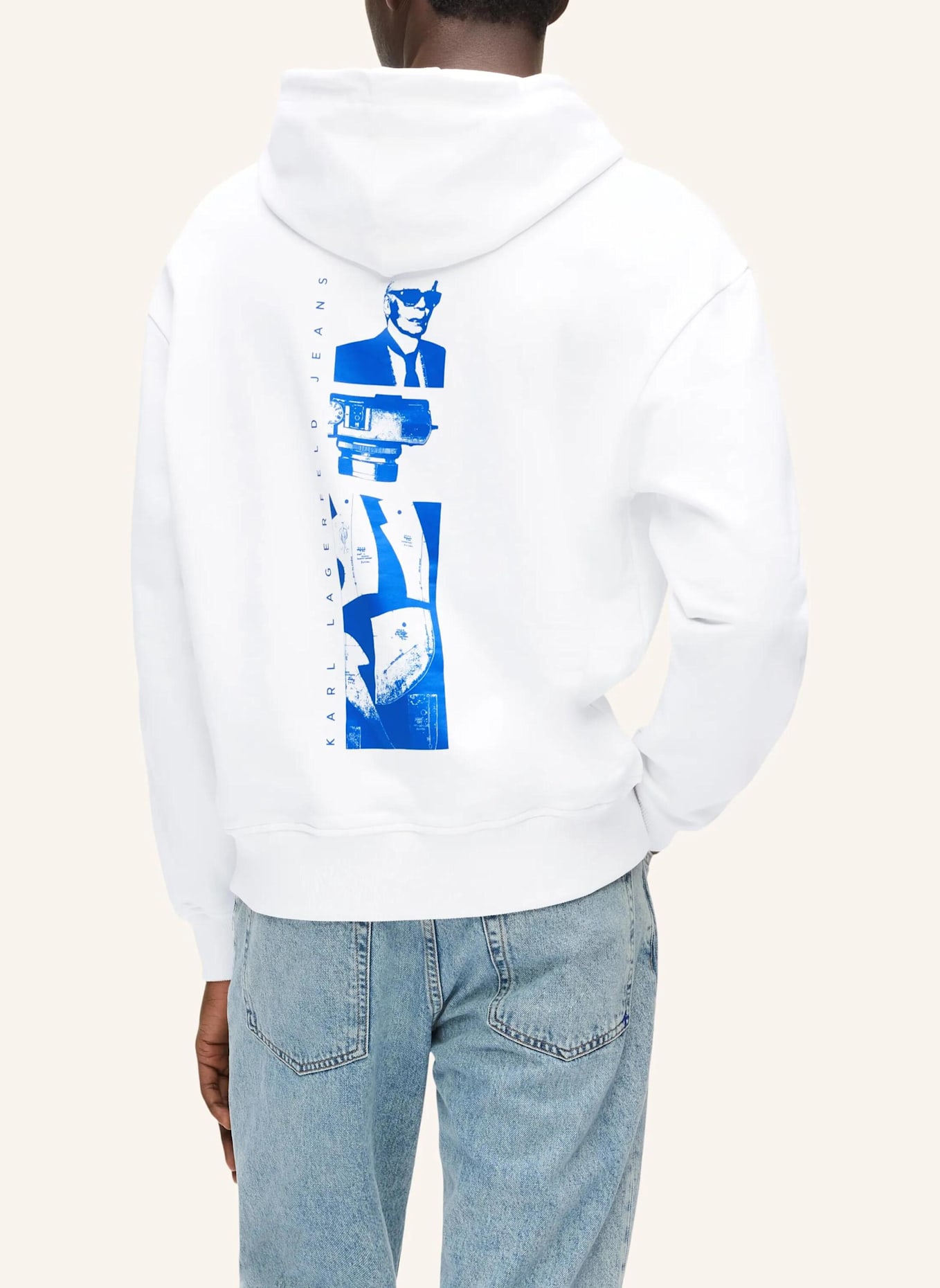 KARL LAGERFELD JEANS Hoodie: WEISS