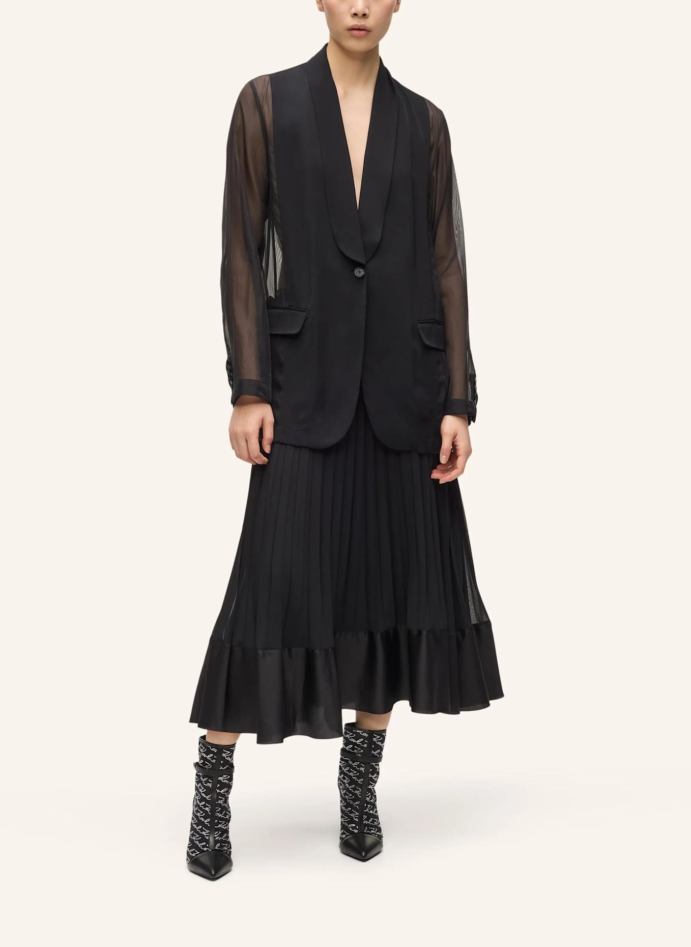 KARL LAGERFELD Stiefel: SCHWARZ/ SILBER