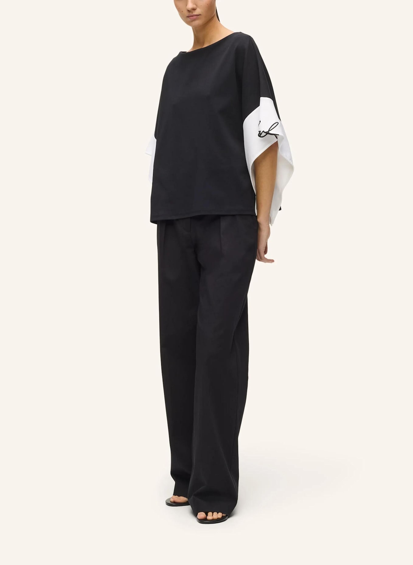 KARL LAGERFELD Top: WEISS/ SCHWARZ