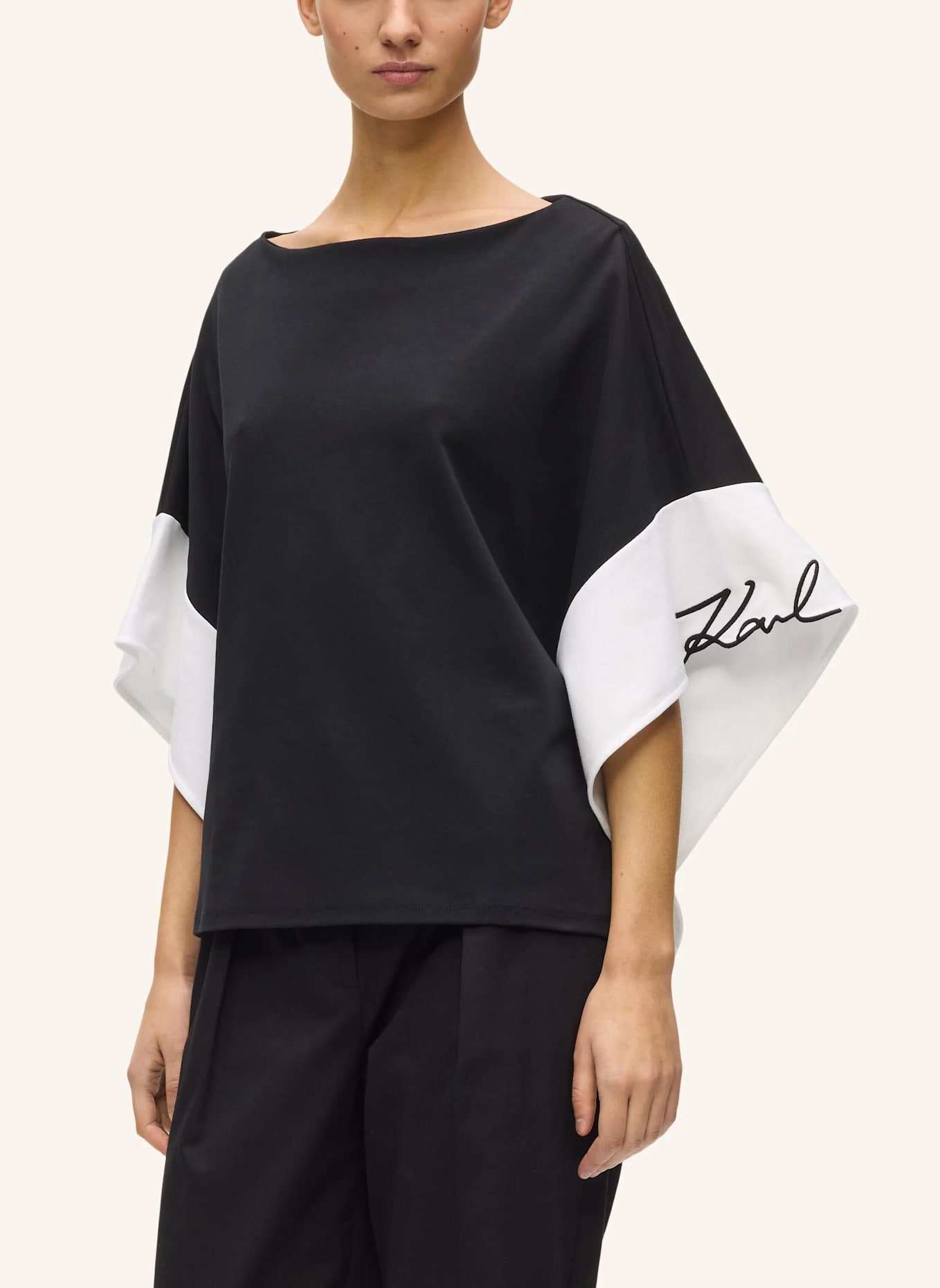 KARL LAGERFELD Top: WEISS/ SCHWARZ
