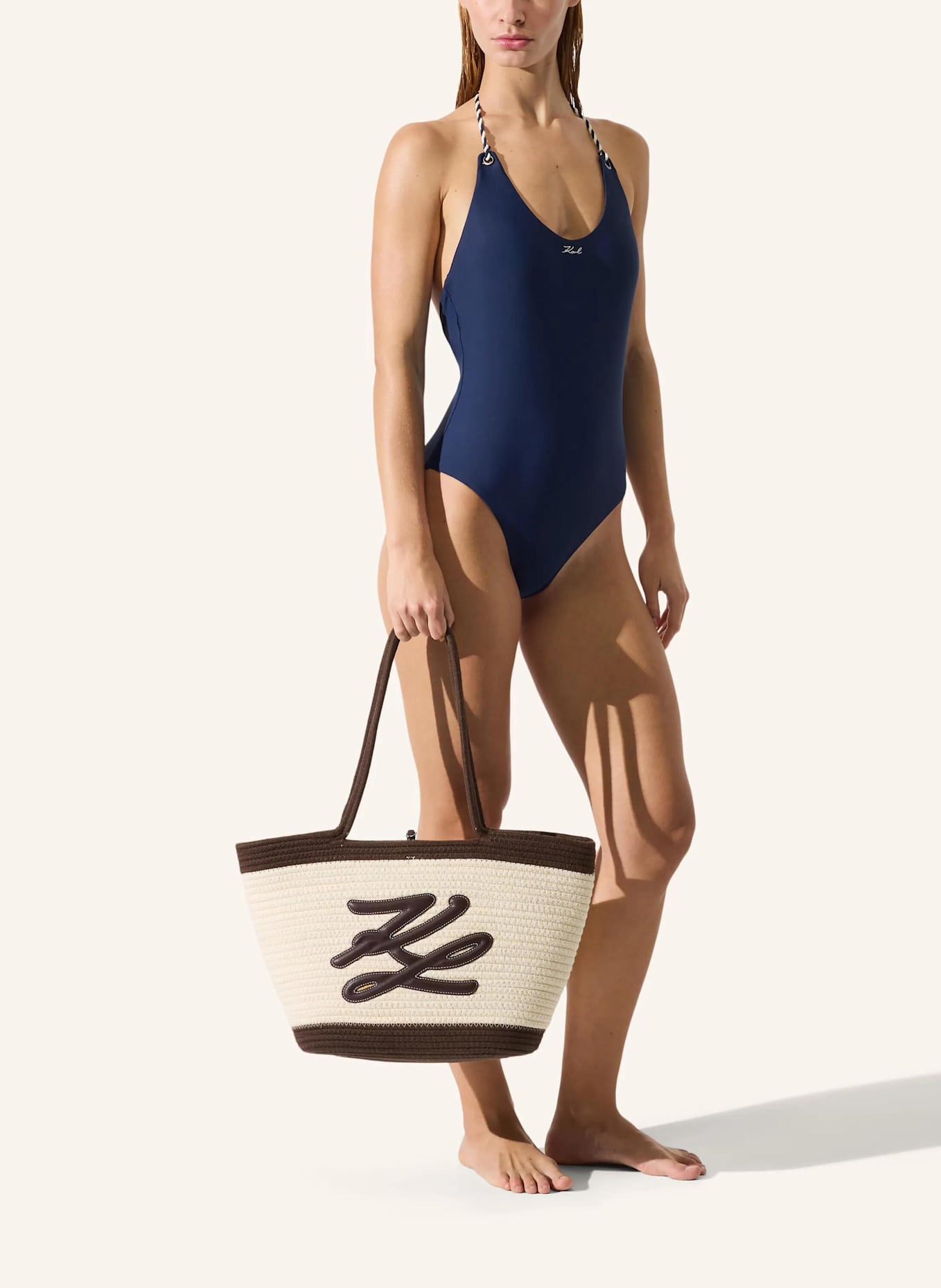 KARL LAGERFELD Badeanzug: DUNKELBLAU