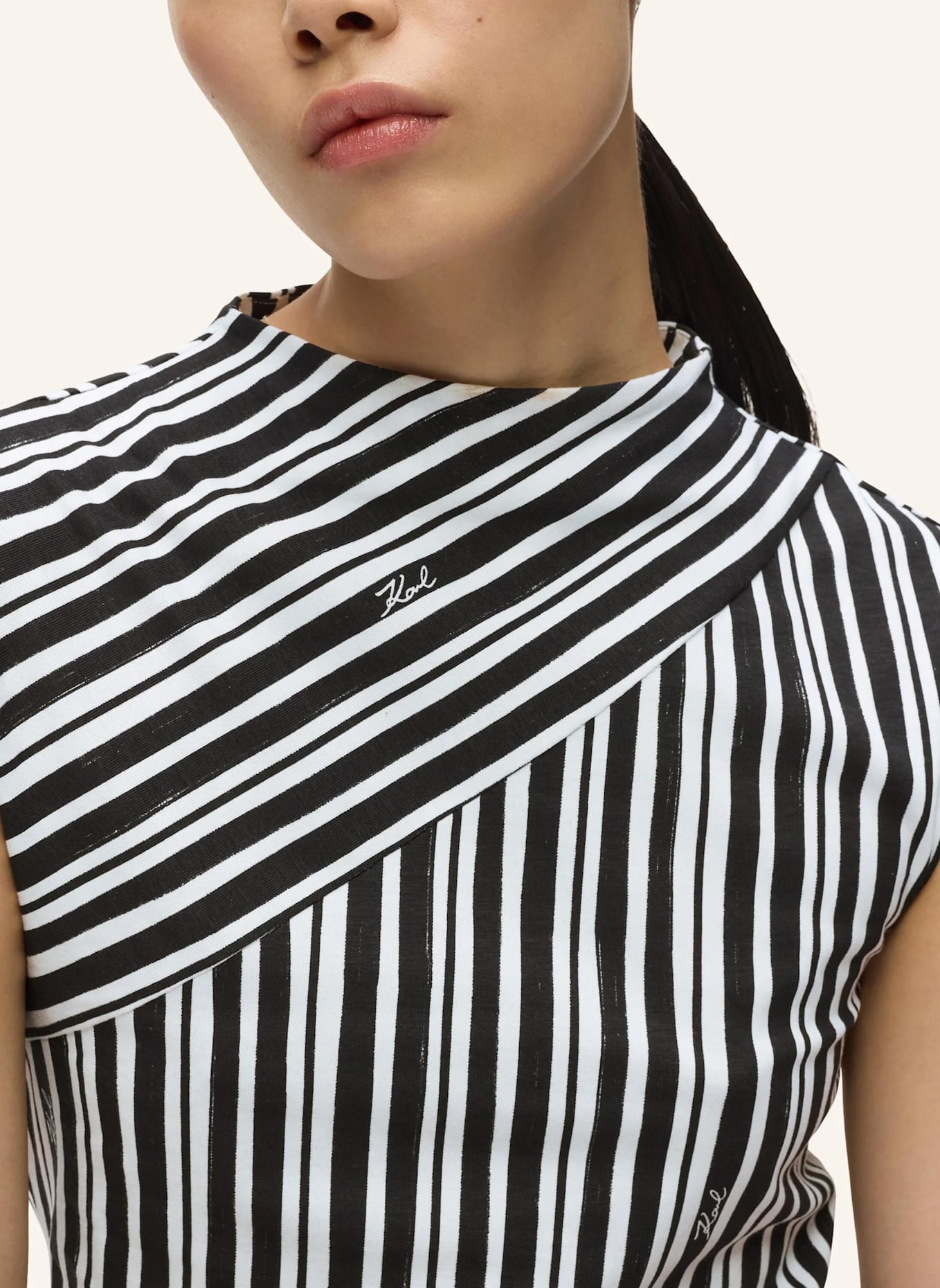 KARL LAGERFELD T-shirt: WEISS/ SCHWARZ