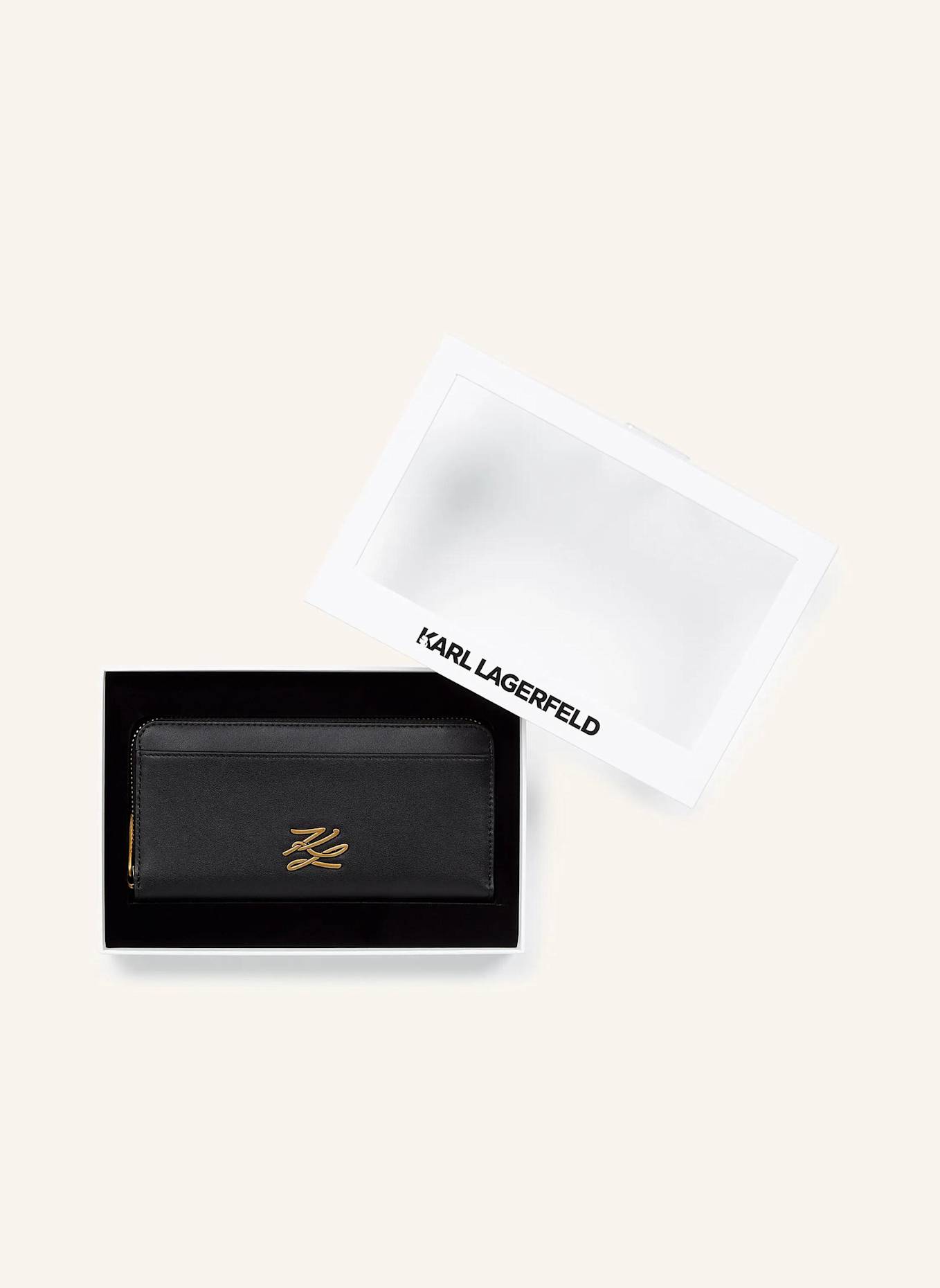 KARL LAGERFELD Geldbörse: SCHWARZ/ GOLD