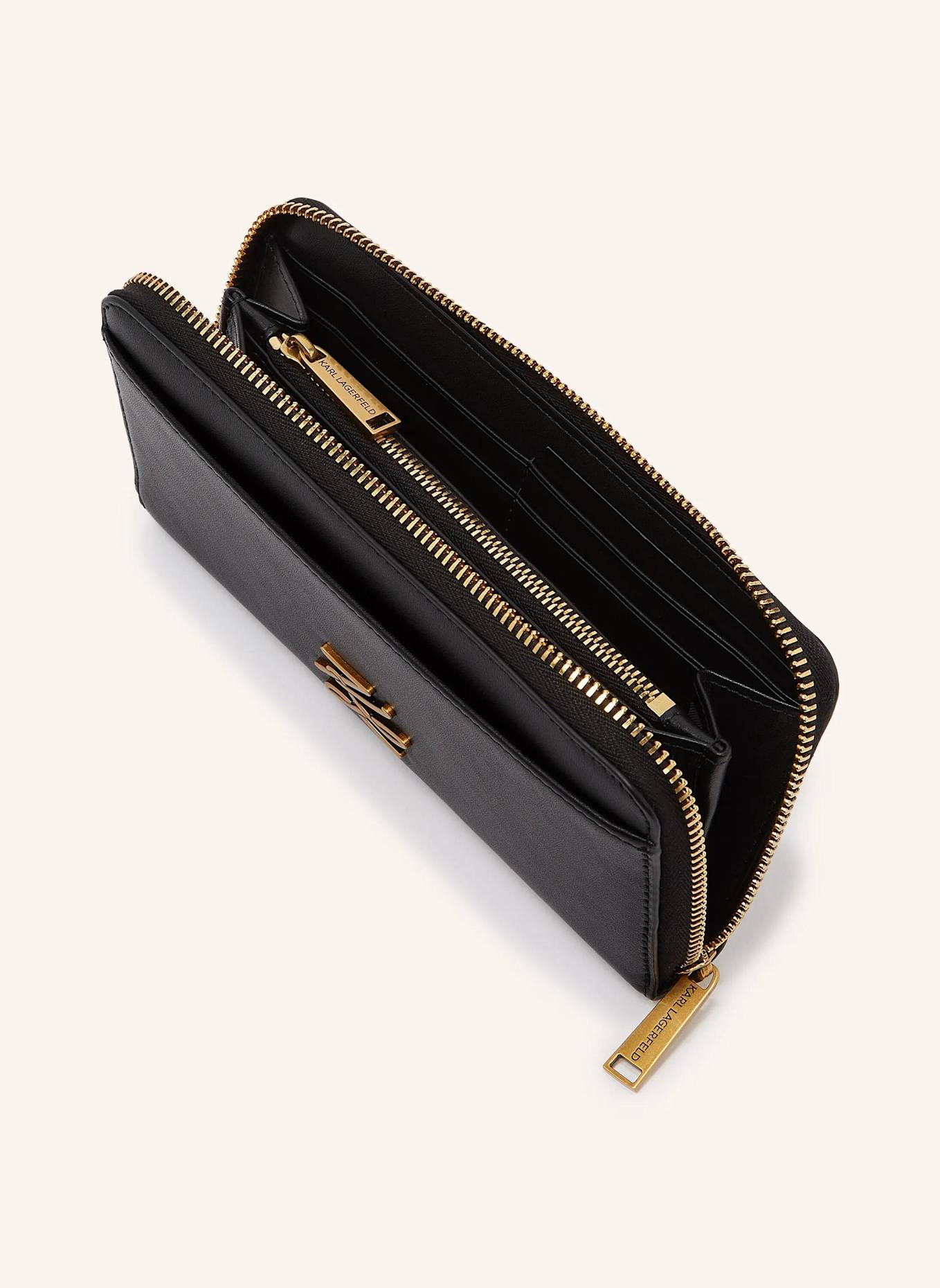 KARL LAGERFELD Geldbörse: SCHWARZ/ GOLD