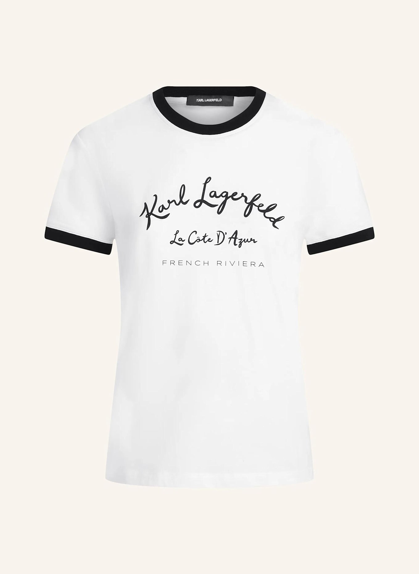 KARL LAGERFELD T-shirt: WEISS/ SCHWARZ