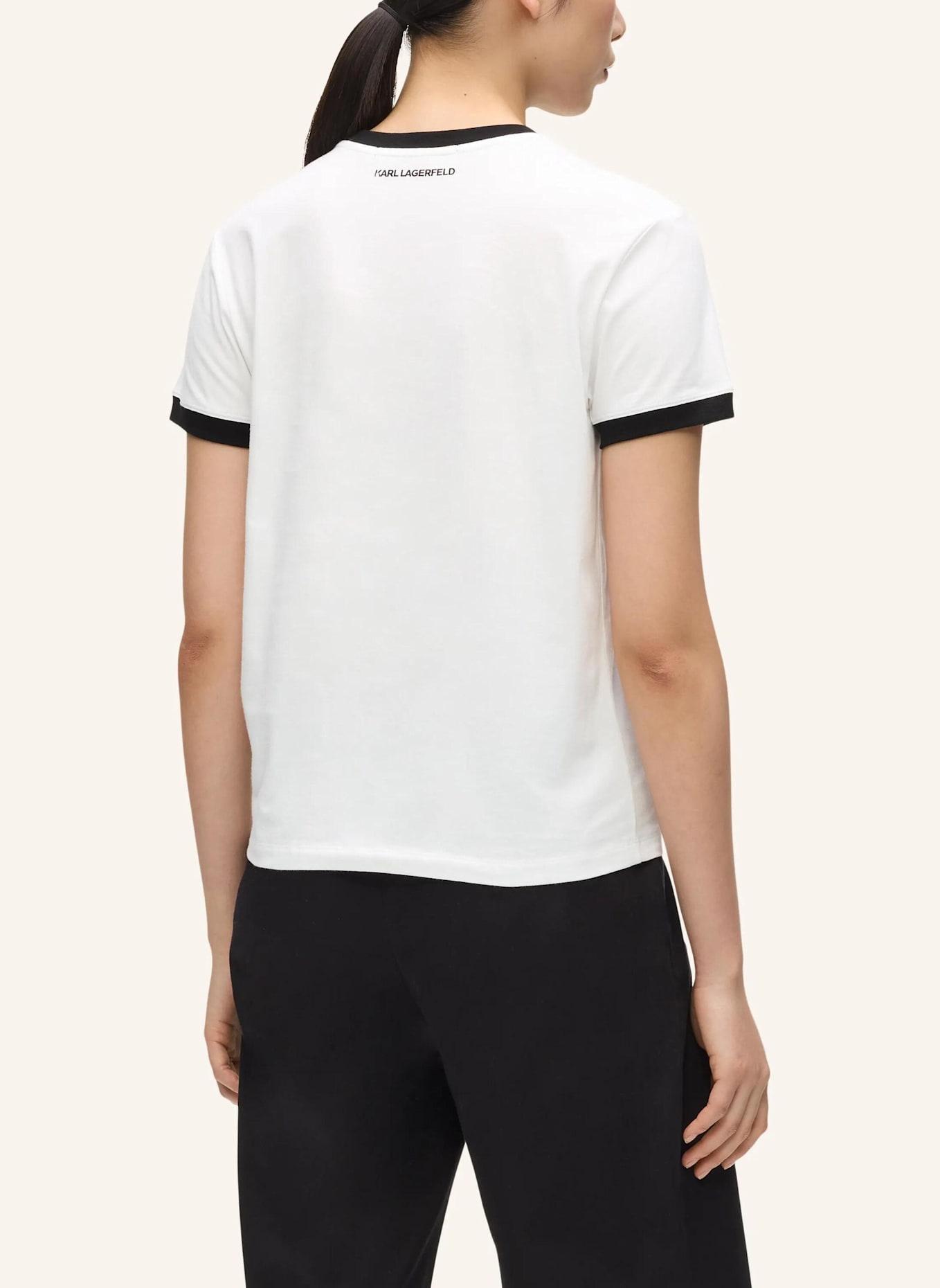KARL LAGERFELD T-shirt: WEISS/ SCHWARZ