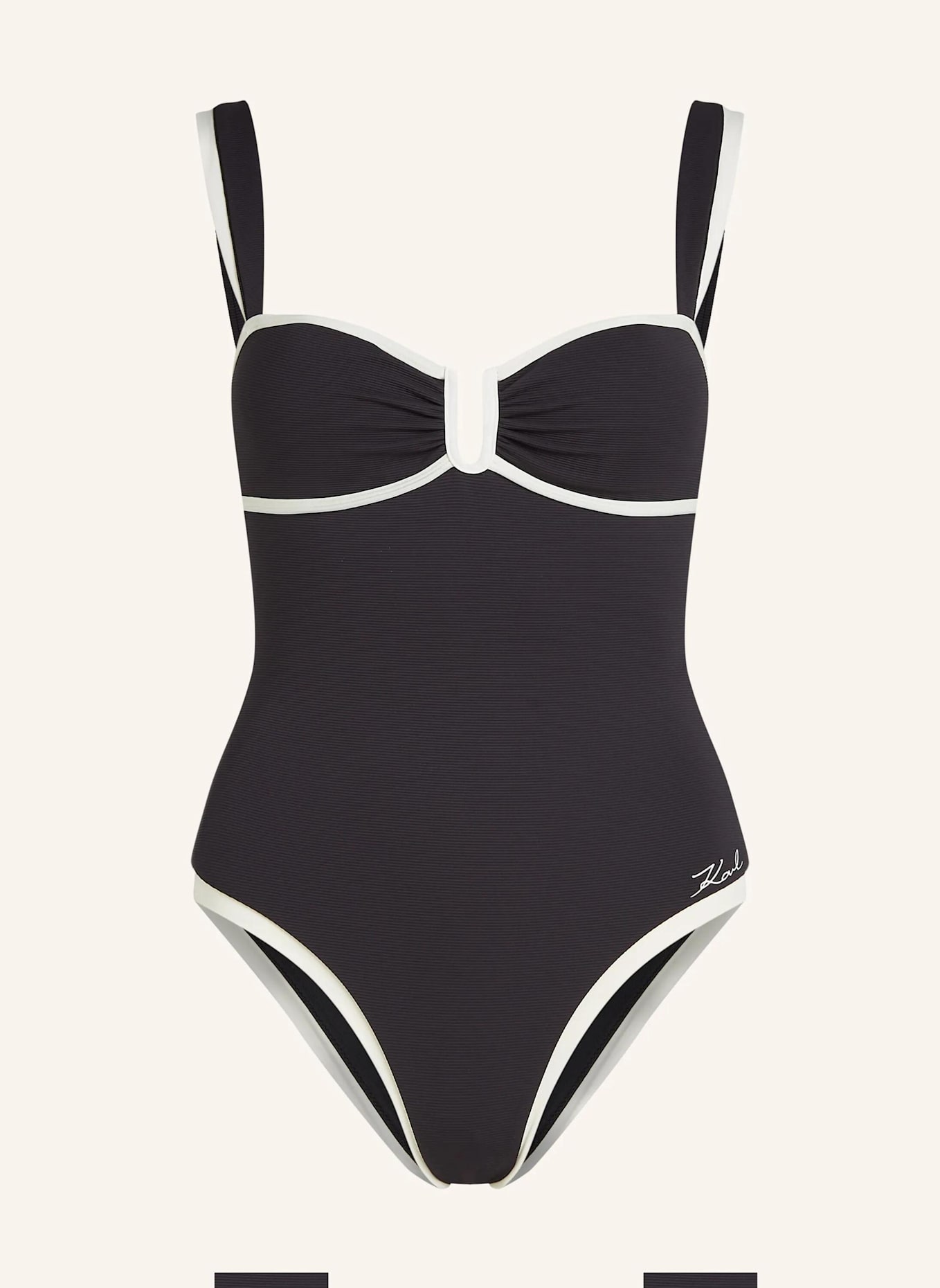 KARL LAGERFELD Badeanzug: SCHWARZ