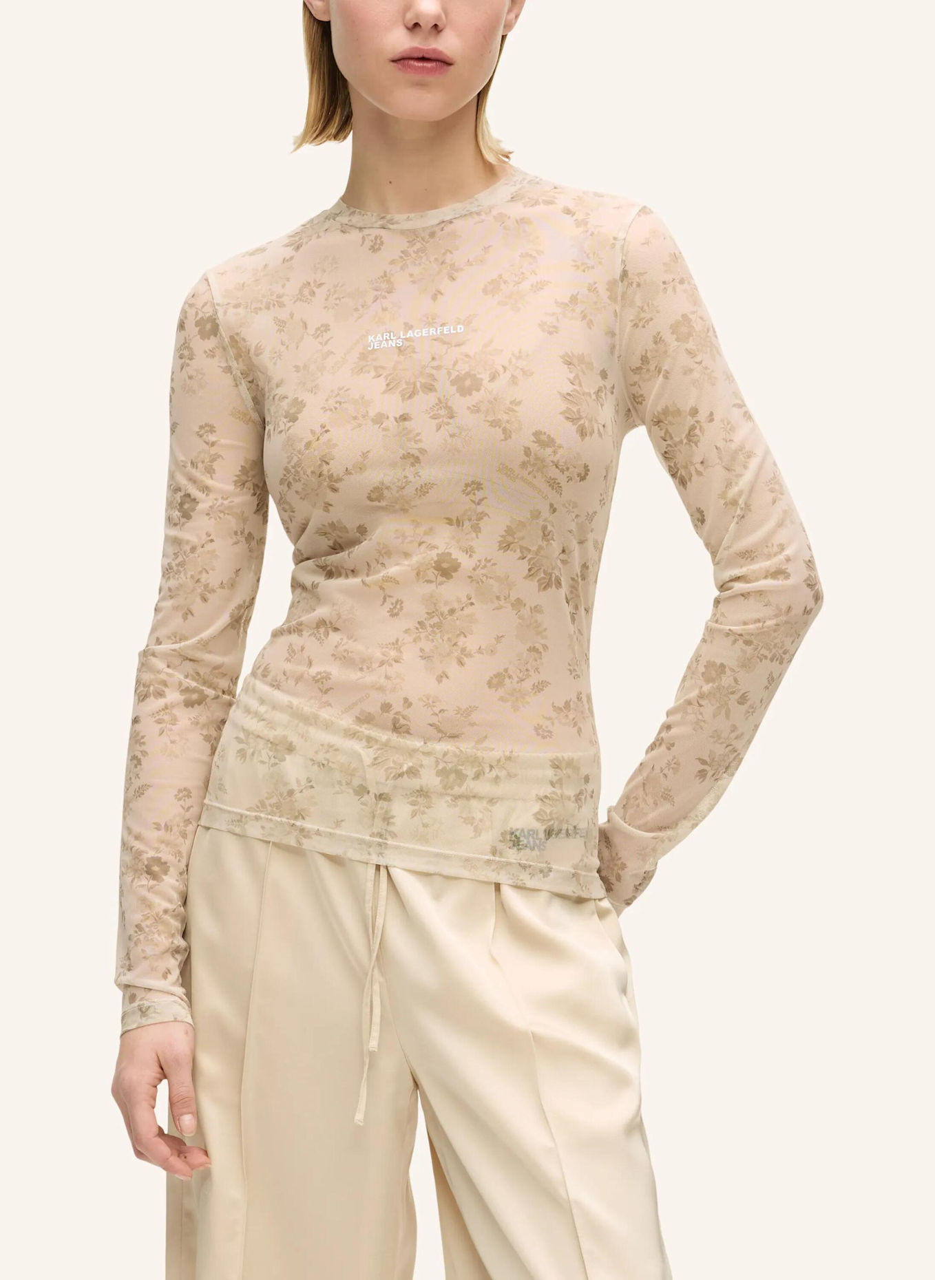 KARL LAGERFELD JEANS T-shirt: BEIGE