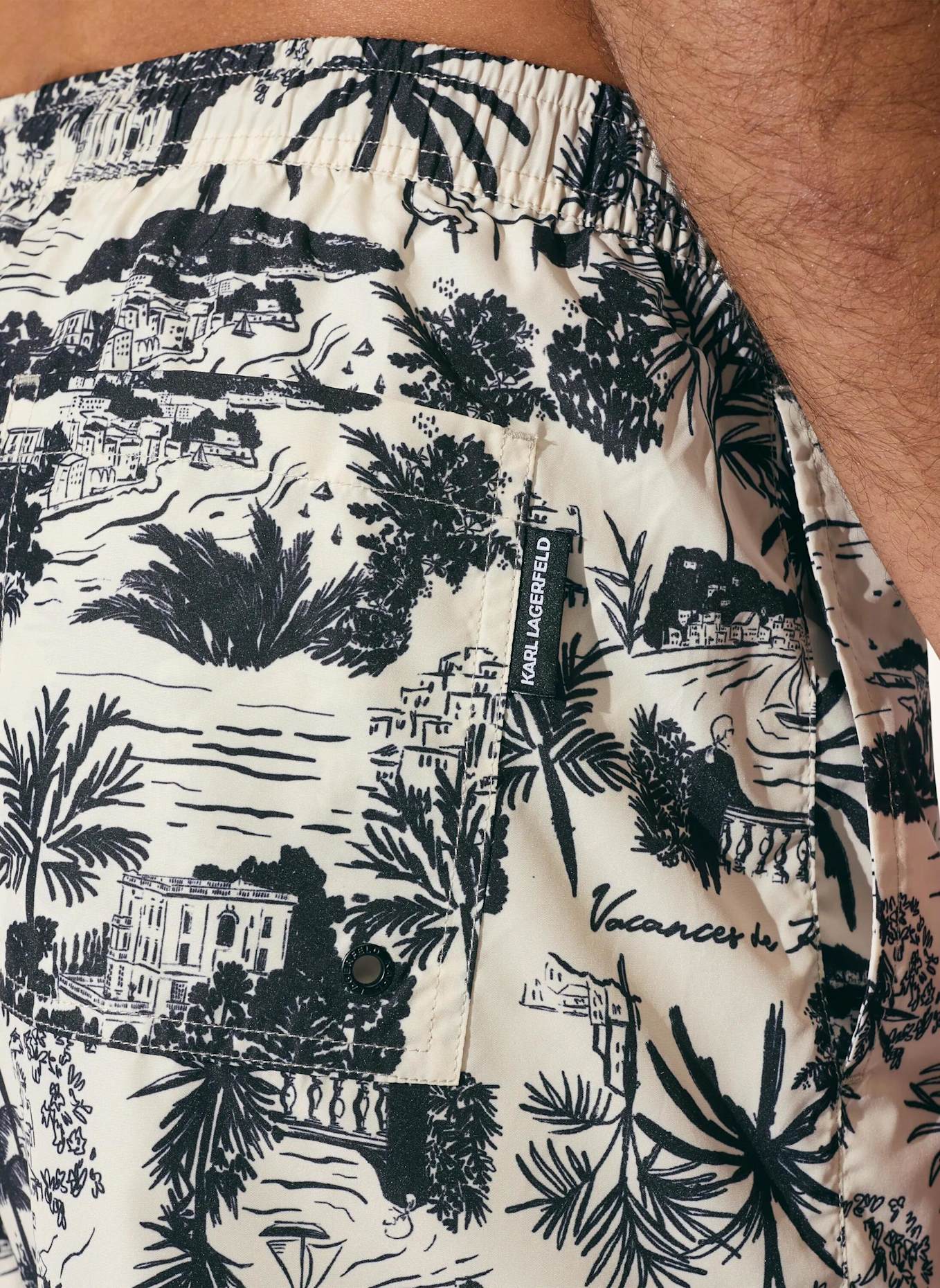 KARL LAGERFELD Bikini-Hose: BEIGE/ SCHWARZ