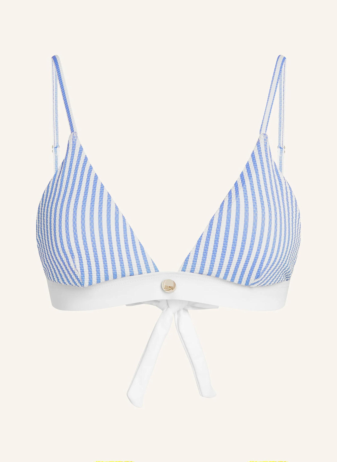 KARL LAGERFELD Bikini-Top: BLAU/ WEISS