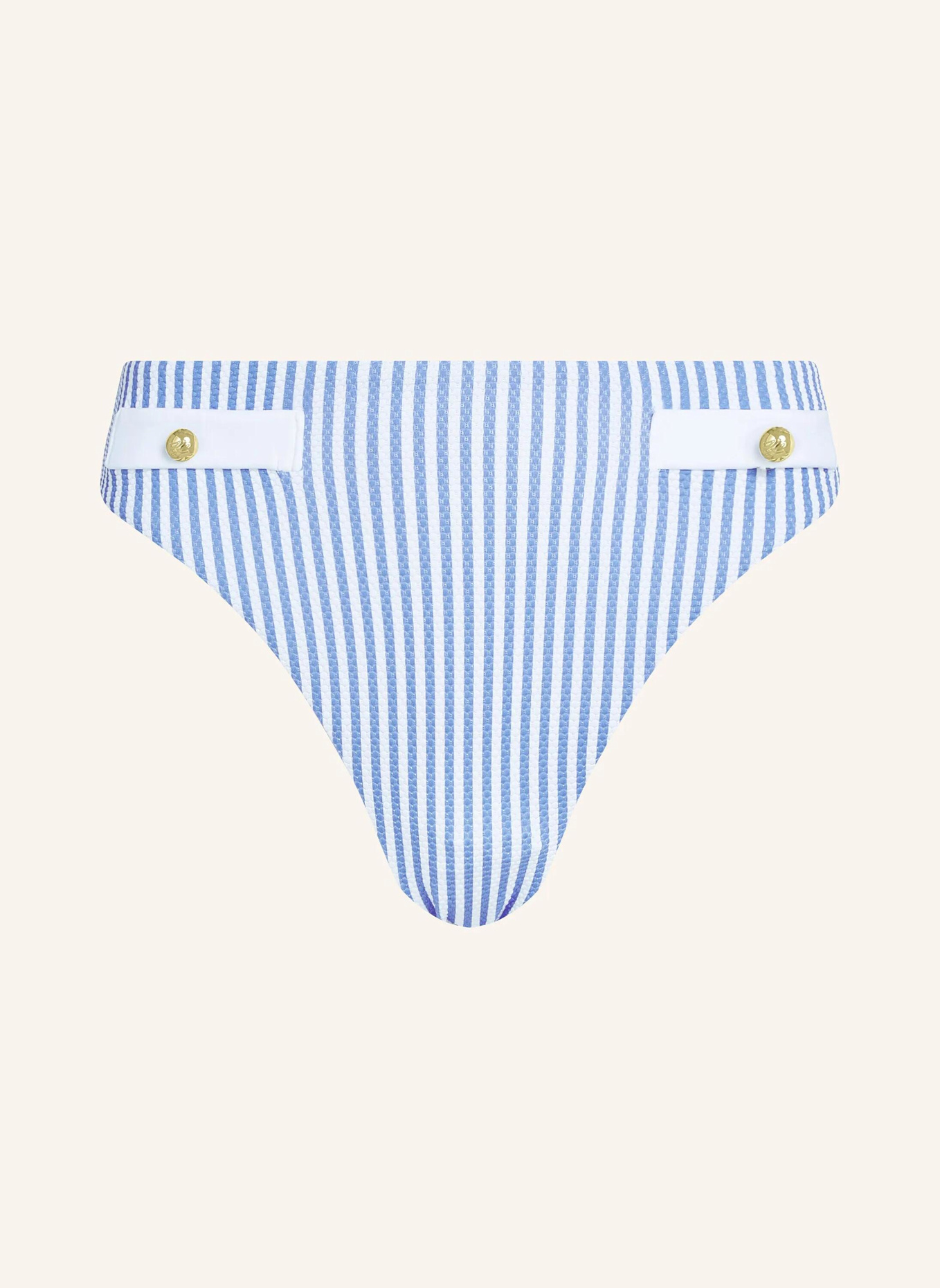 KARL LAGERFELD Bikini-Hose: BLAU/ WEISS