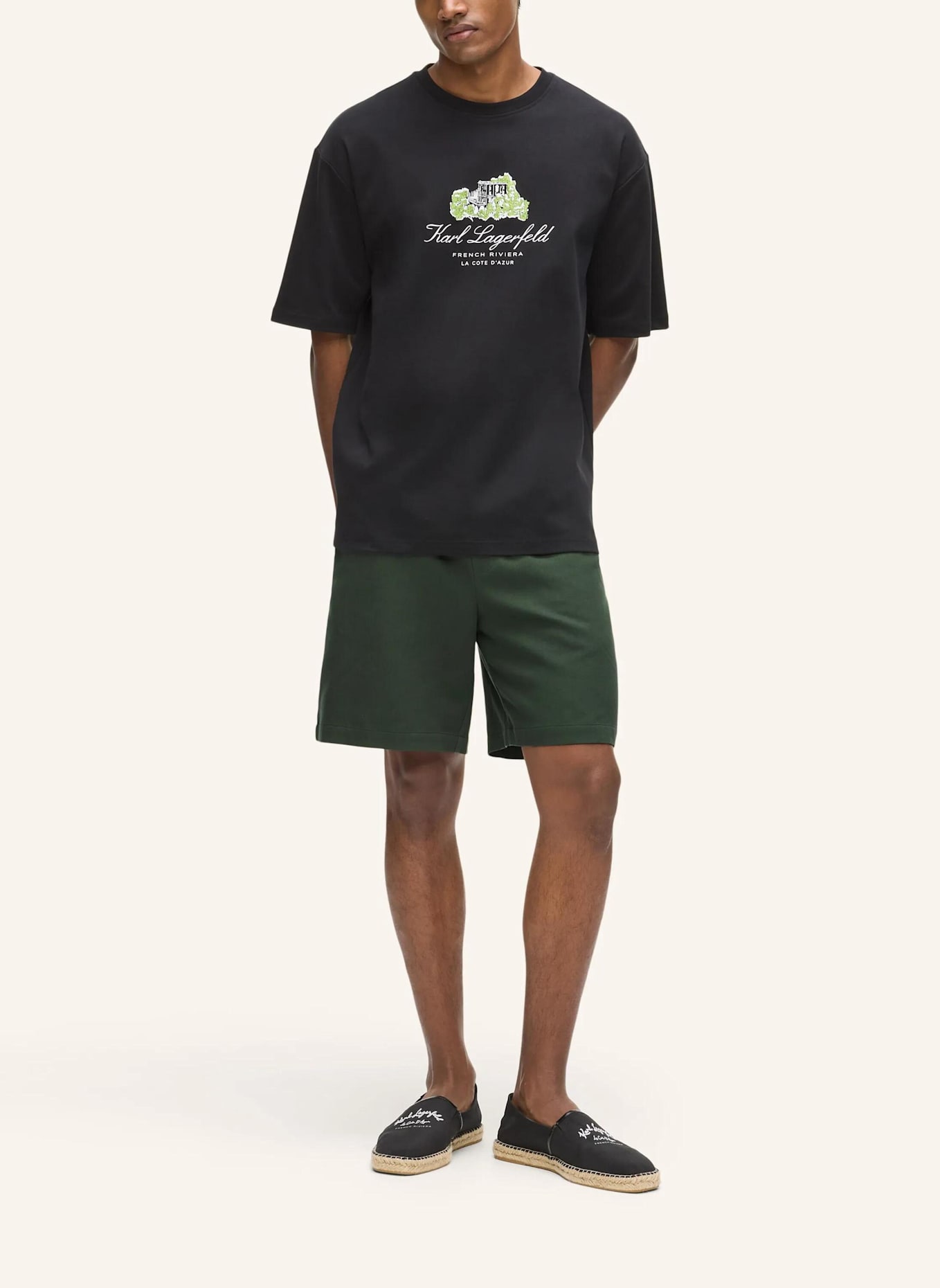 KARL LAGERFELD Shorts: DUNKELGRÜN