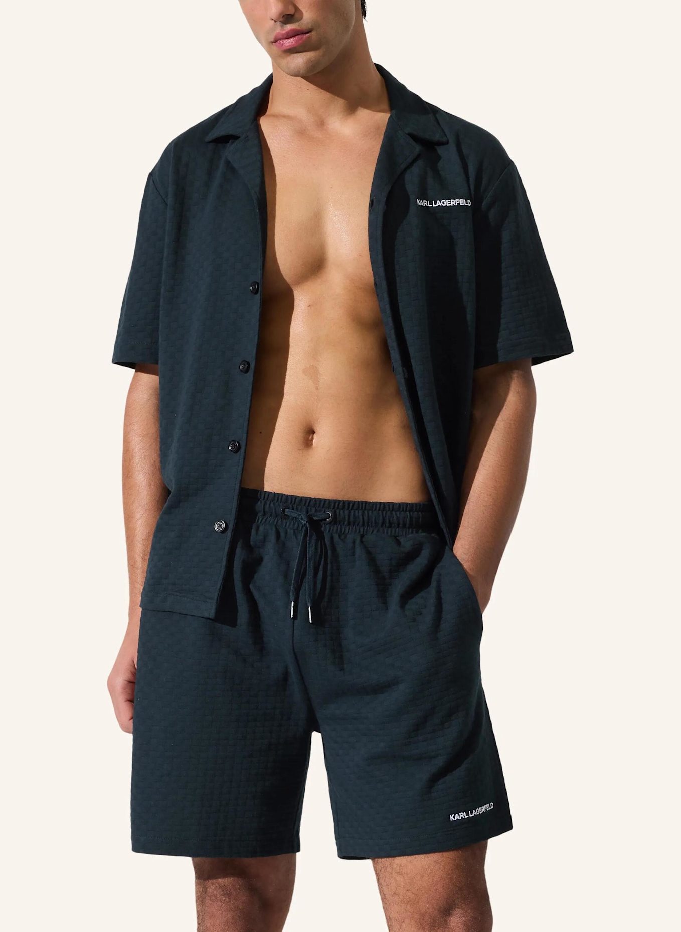 KARL LAGERFELD Badeshorts: DUNKELBLAU