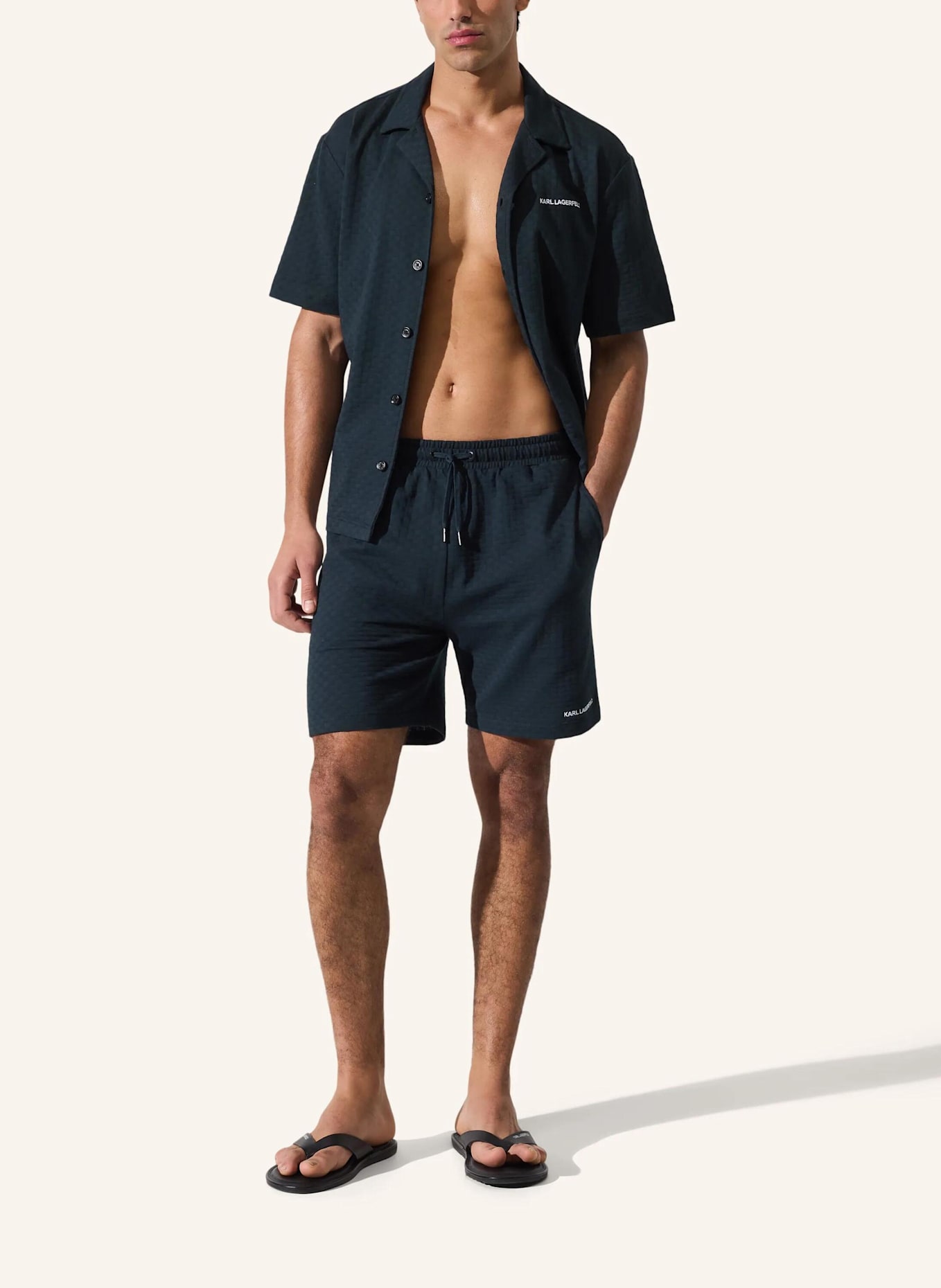 KARL LAGERFELD Badeshorts: DUNKELBLAU