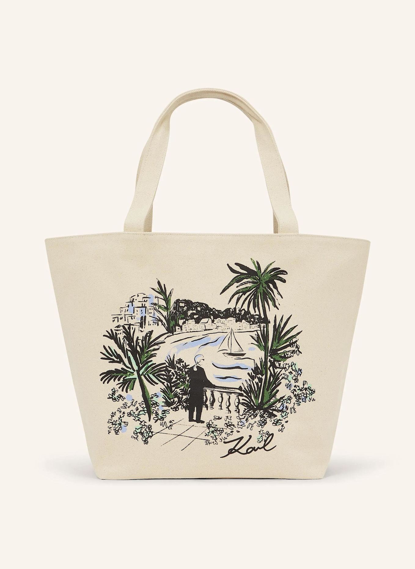 KARL LAGERFELD Shopper: BEIGE/ SCHWARZ