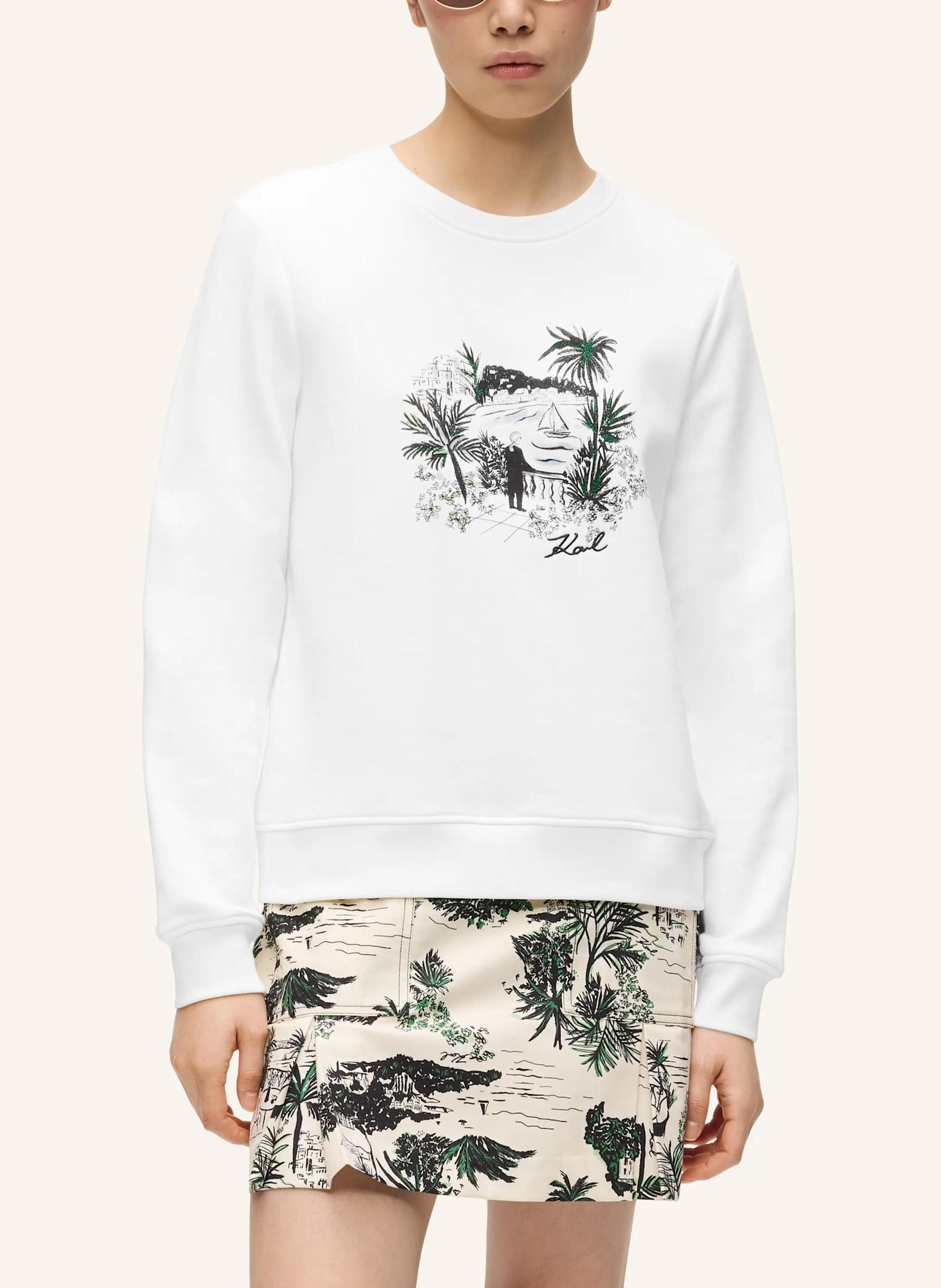 KARL LAGERFELD Sweatshirt: BEIGE