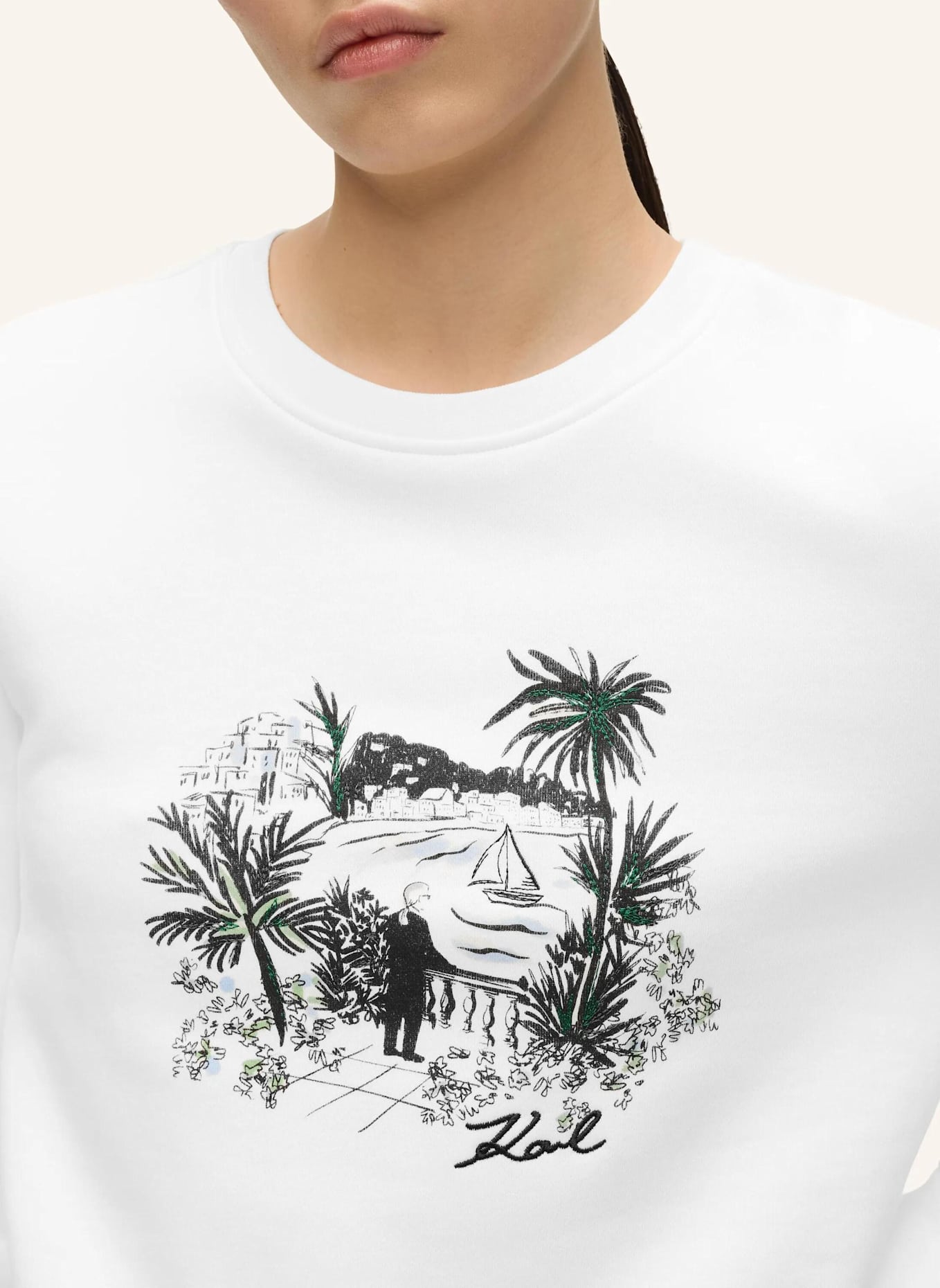 KARL LAGERFELD Sweatshirt: BEIGE