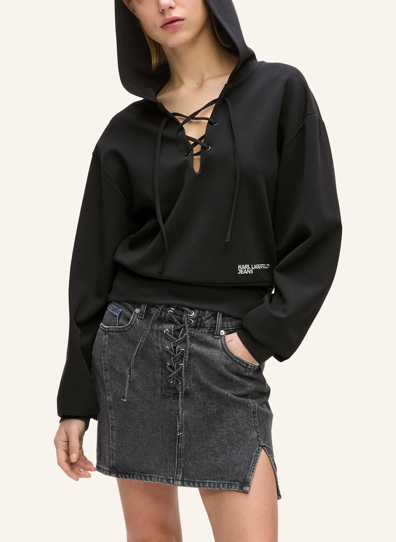 KARL LAGERFELD JEANS Hoodie: SCHWARZ