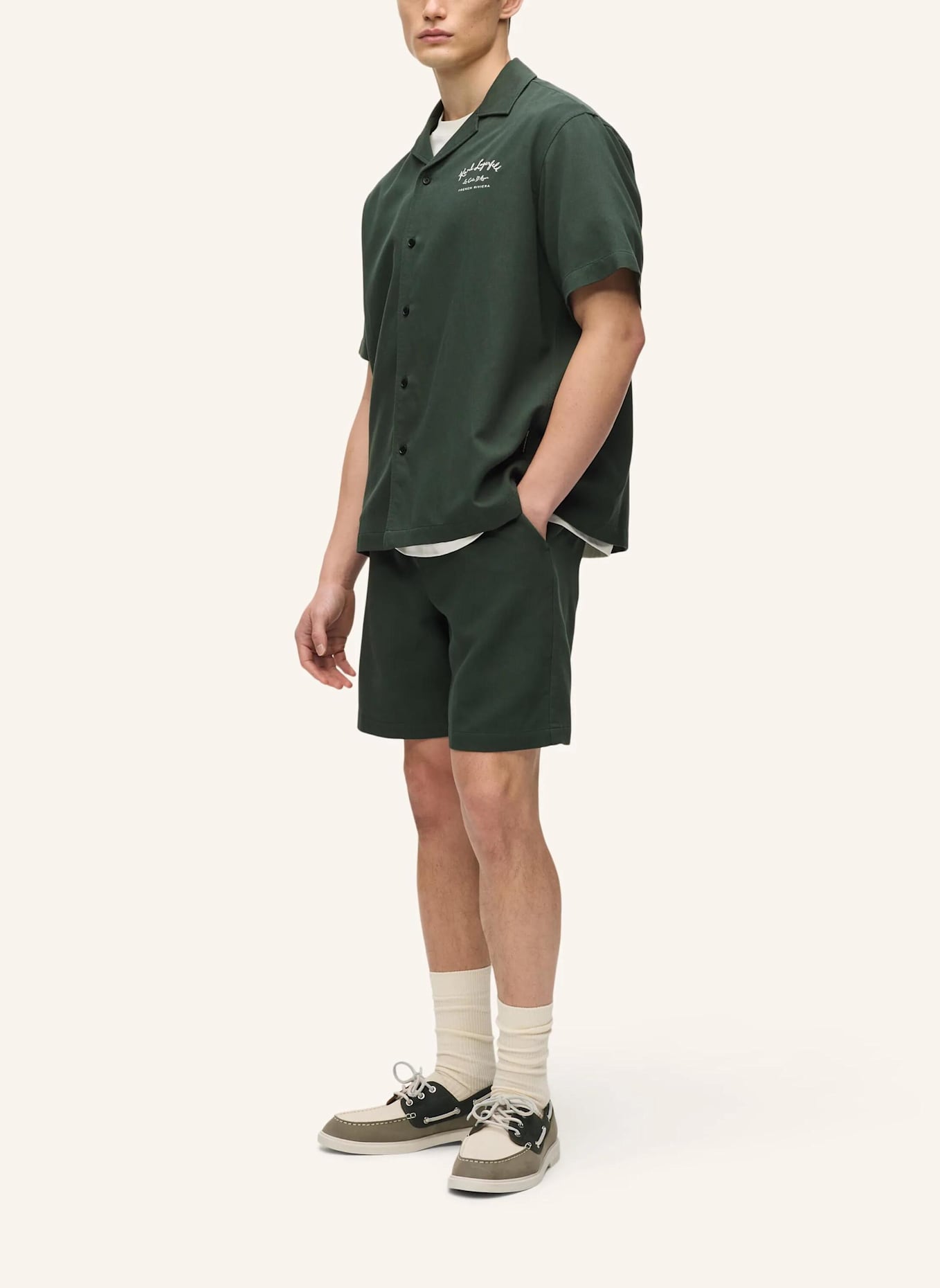 KARL LAGERFELD Hemd: DUNKELGRÜN