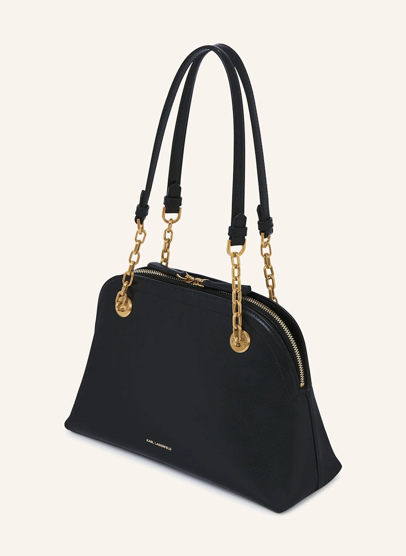 KARL LAGERFELD Schultertasche: SCHWARZ/ GOLD