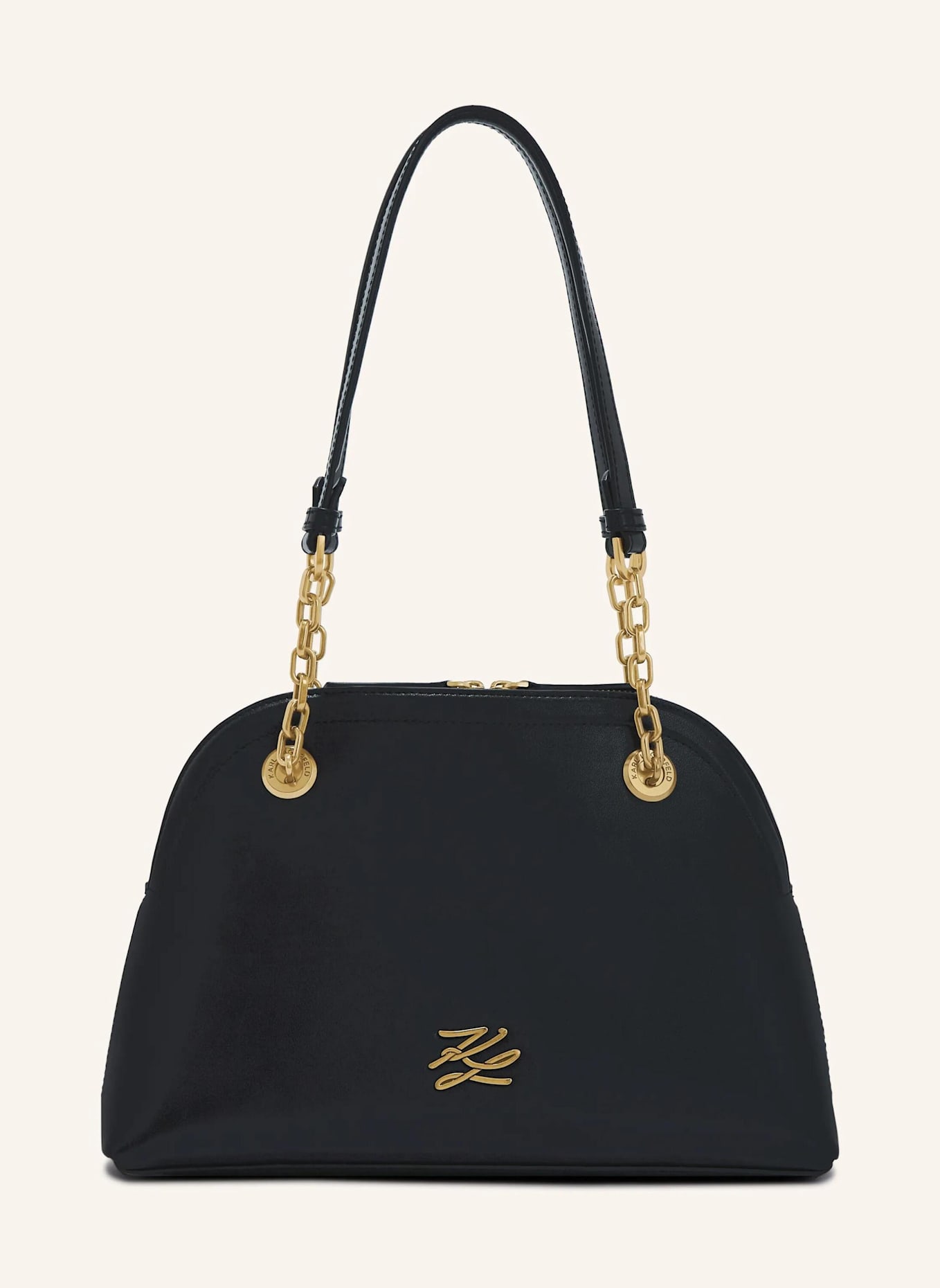 KARL LAGERFELD Schultertasche: SCHWARZ/ GOLD
