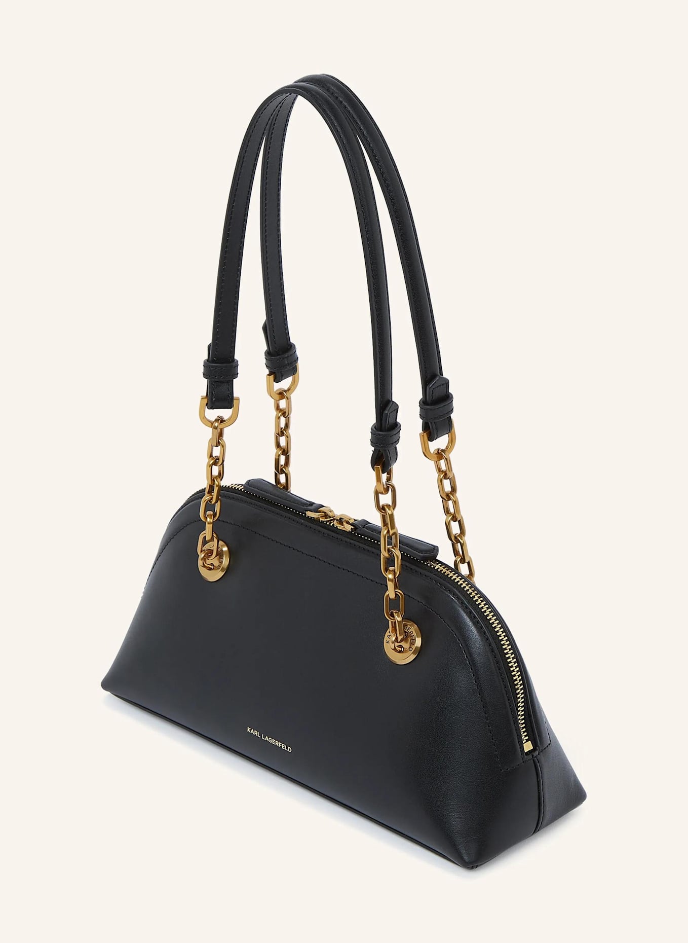 KARL LAGERFELD Schultertasche: SCHWARZ/ GOLD