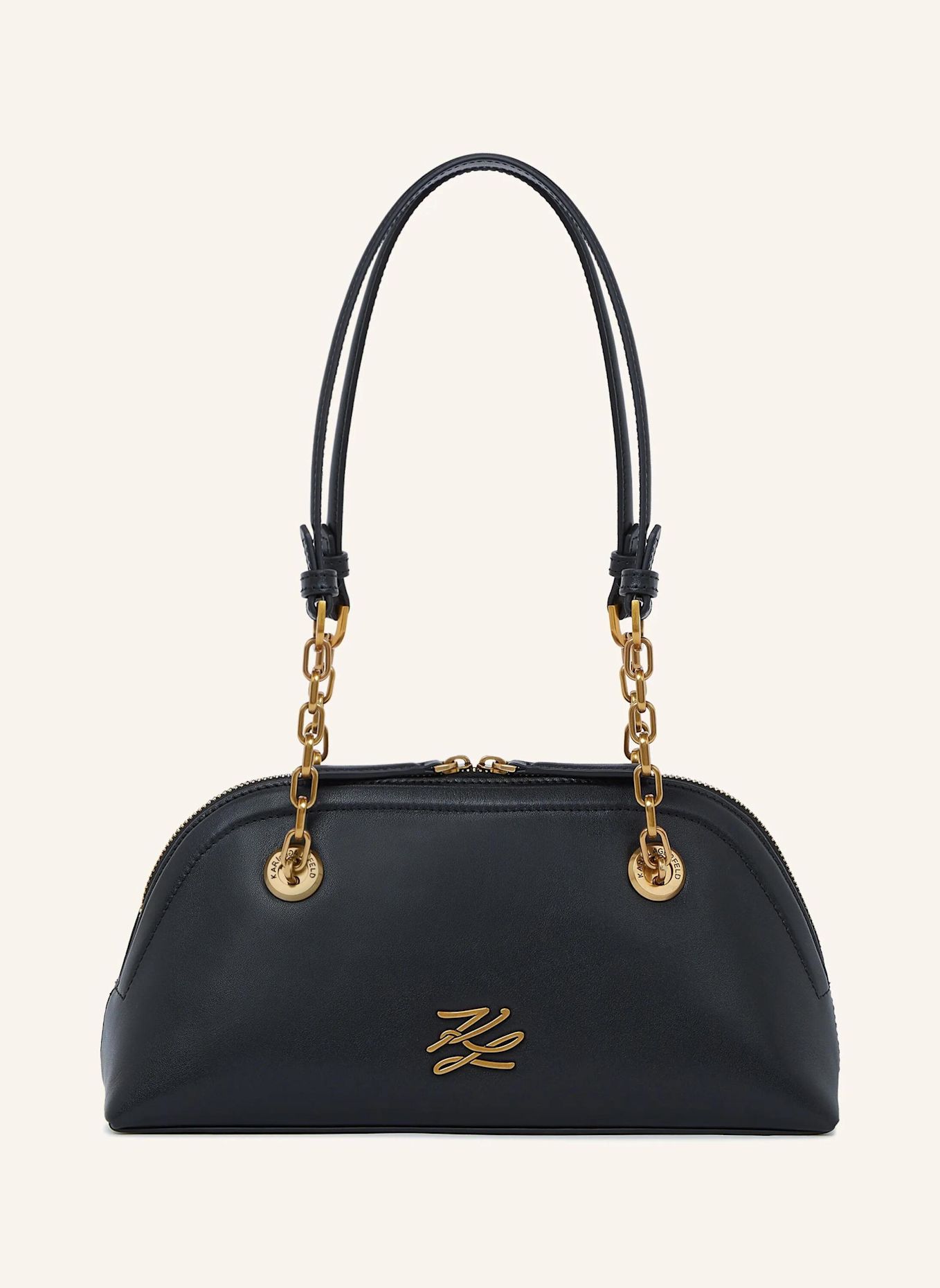 KARL LAGERFELD Schultertasche: SCHWARZ/ GOLD