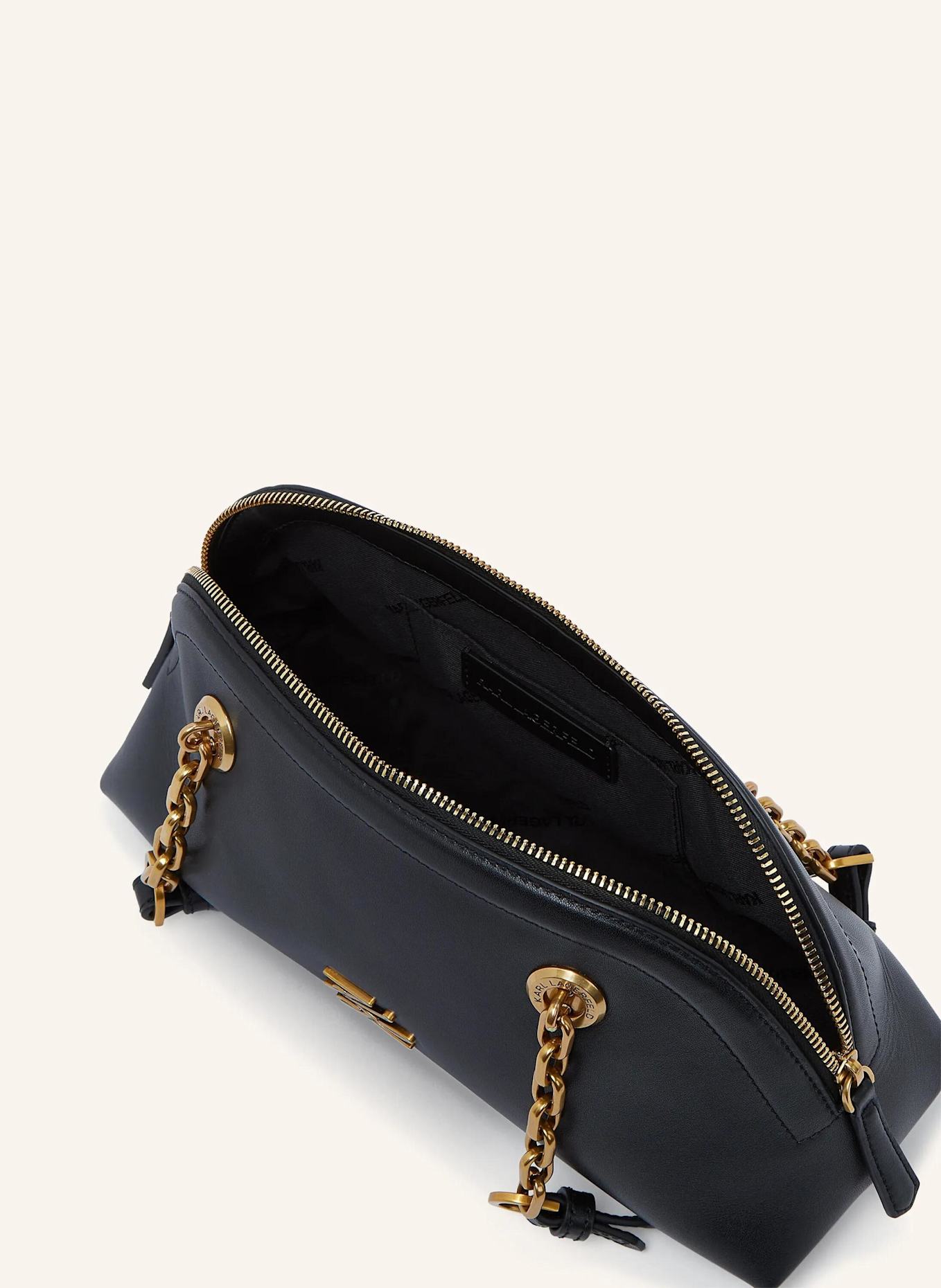 KARL LAGERFELD Schultertasche: SCHWARZ/ GOLD