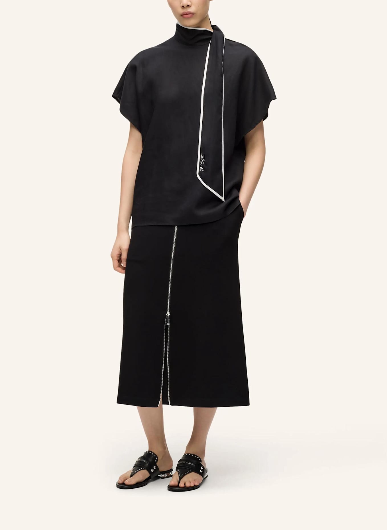 KARL LAGERFELD Bluse: SCHWARZ