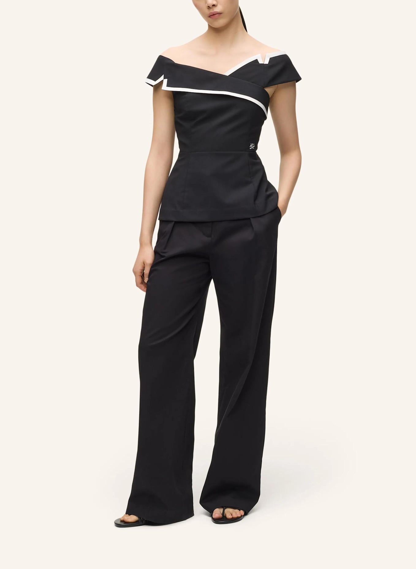 KARL LAGERFELD Top: SCHWARZ