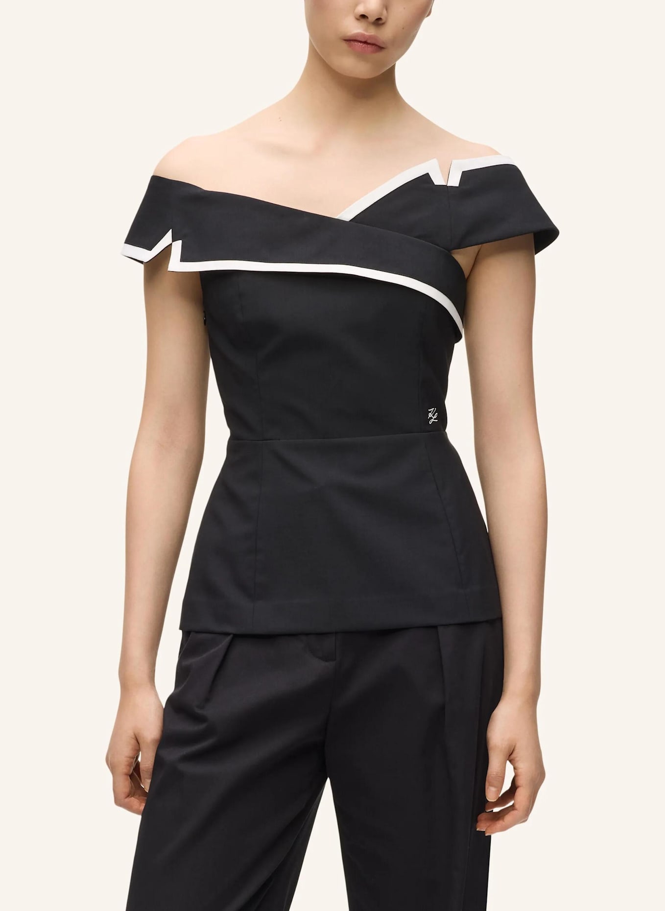 KARL LAGERFELD Top: SCHWARZ