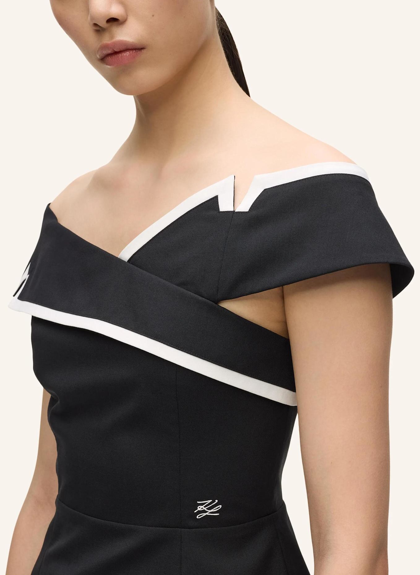 KARL LAGERFELD Top: SCHWARZ