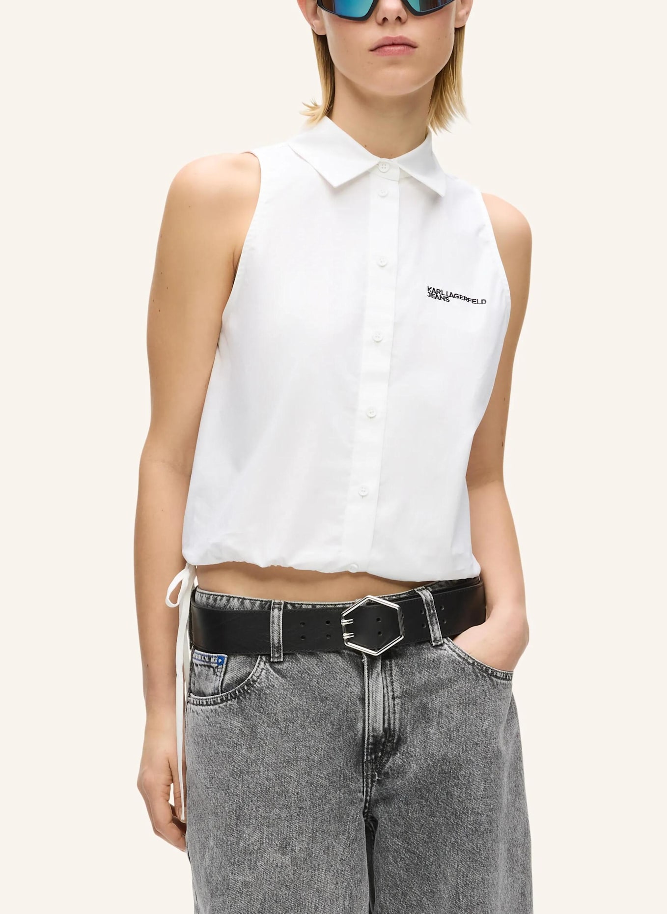 KARL LAGERFELD JEANS Bluse: WEISS