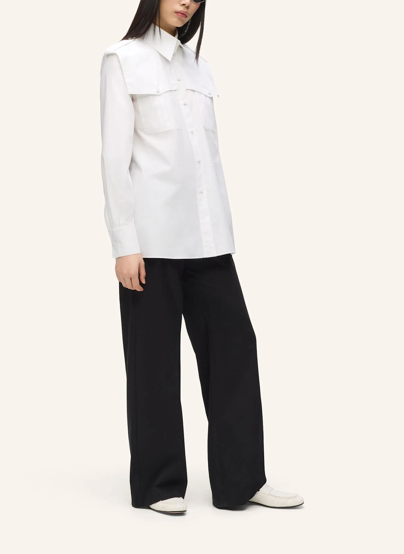 KARL LAGERFELD Bluse: WEISS