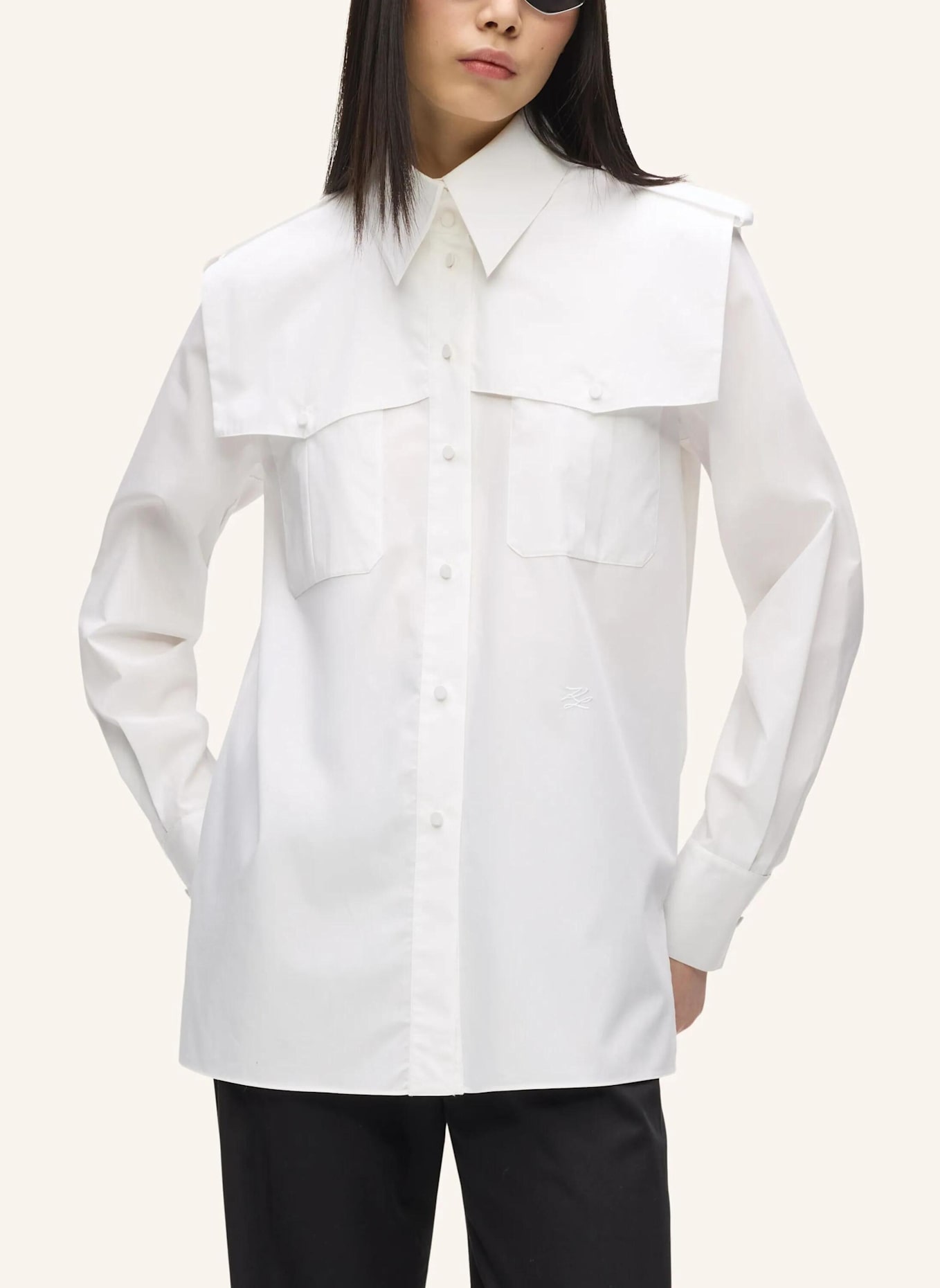 KARL LAGERFELD Bluse: WEISS
