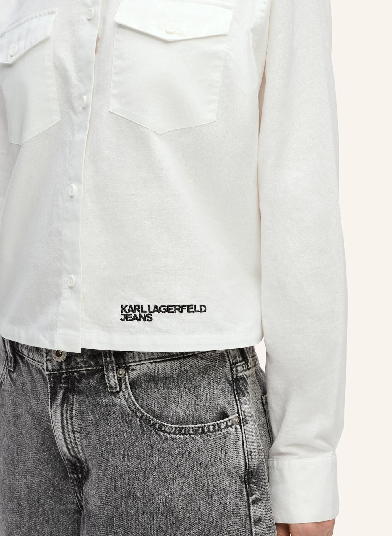 KARL LAGERFELD JEANS Bluse: WEISS