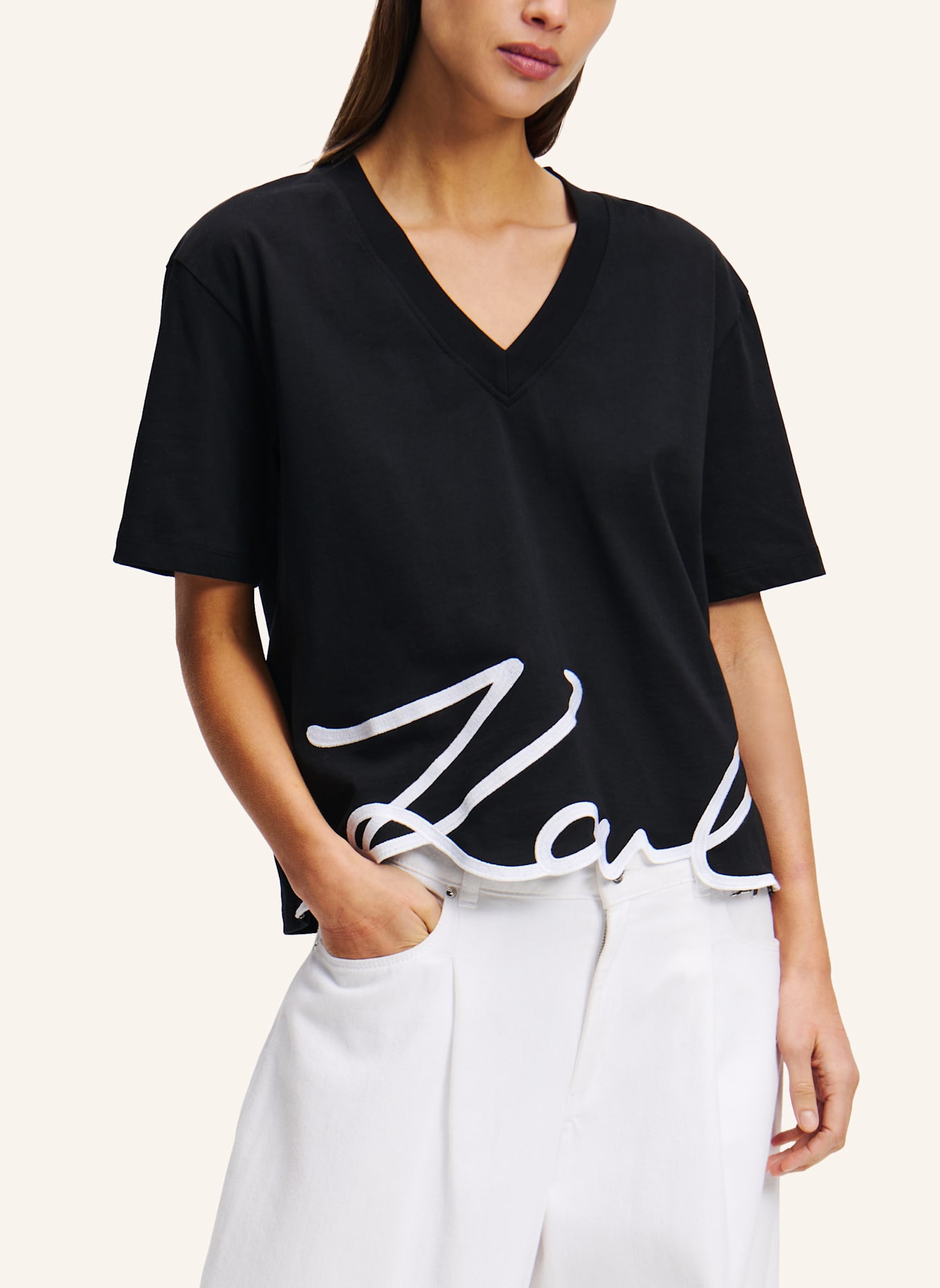 KARL LAGERFELD T-shirt: SCHWARZ